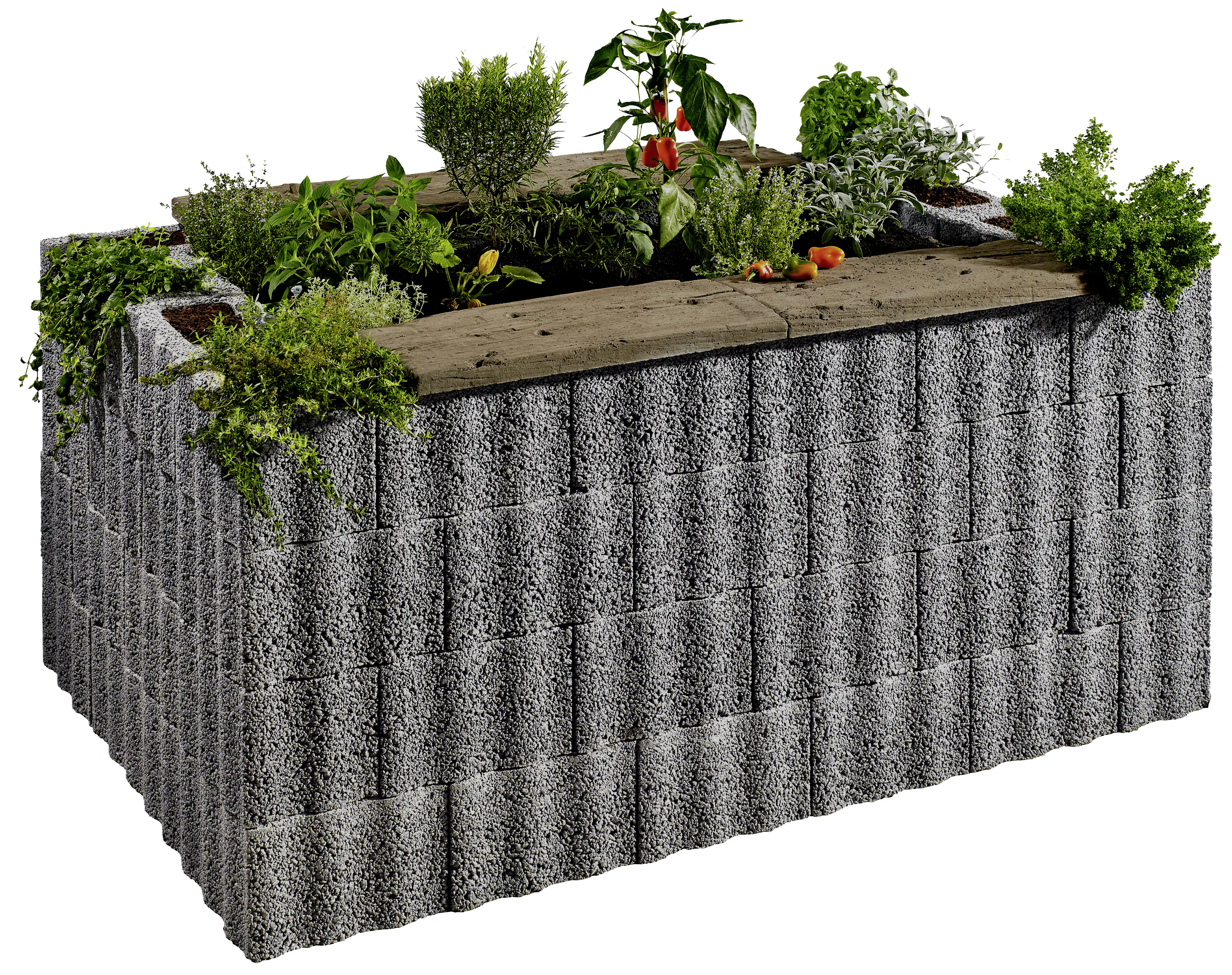 Kann Hochbeet-Set Wellino 170 x 110 x 80 cm grau