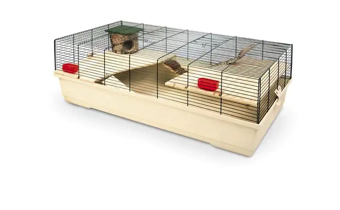 Ollesch Kleintierkäfig schwarz beige 100 x 53 x 40 cm, mit Mäuseverdrahtung