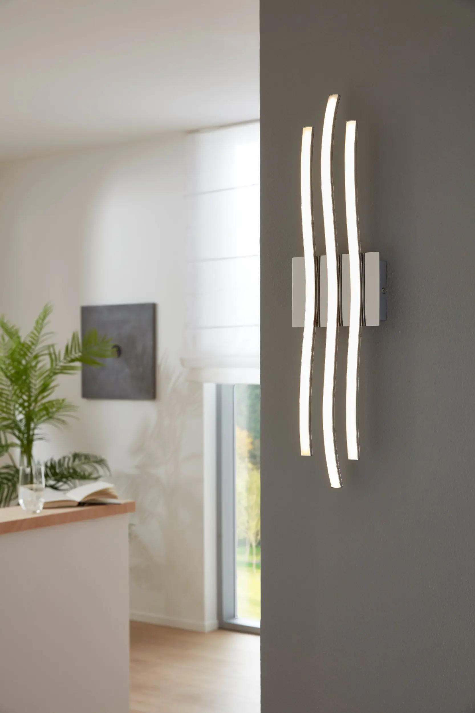 Eglo LED Deckenleuchte Roncade chrom 65 x 13 cm warmweiß