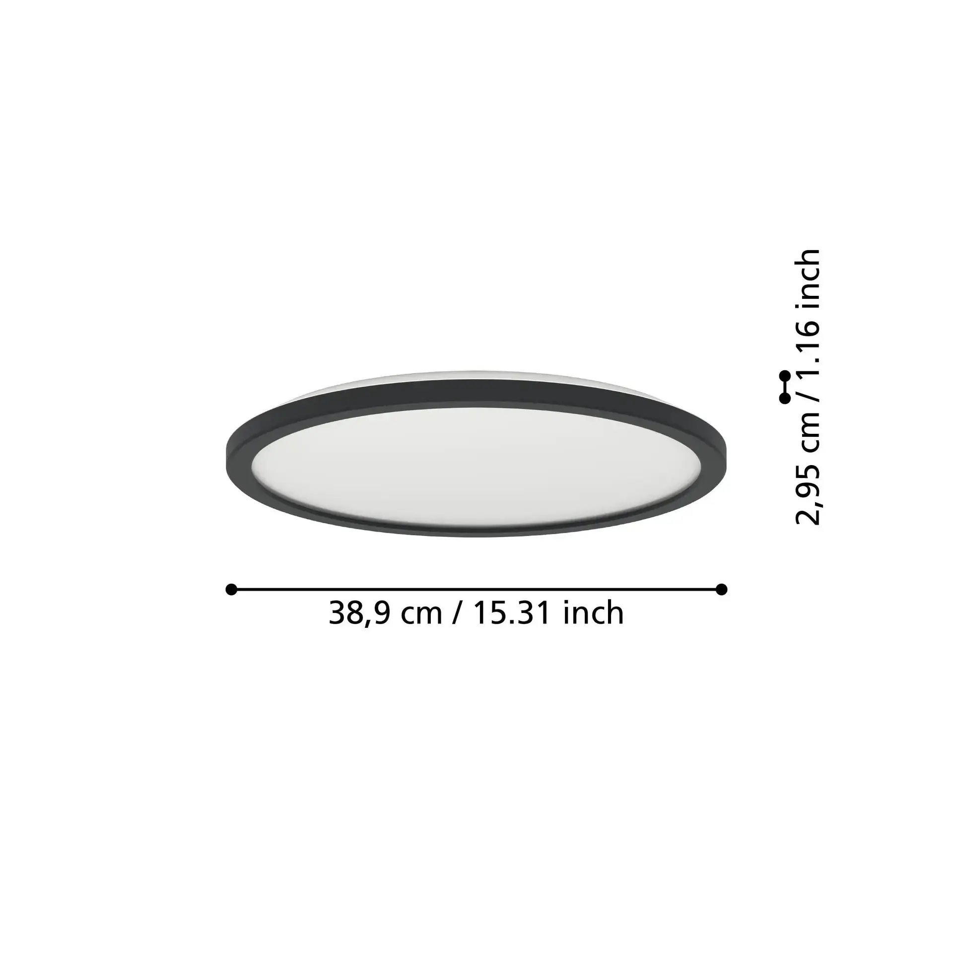 Eglo Deckenleuchte Rovito-R schwarz Ø 39 cm