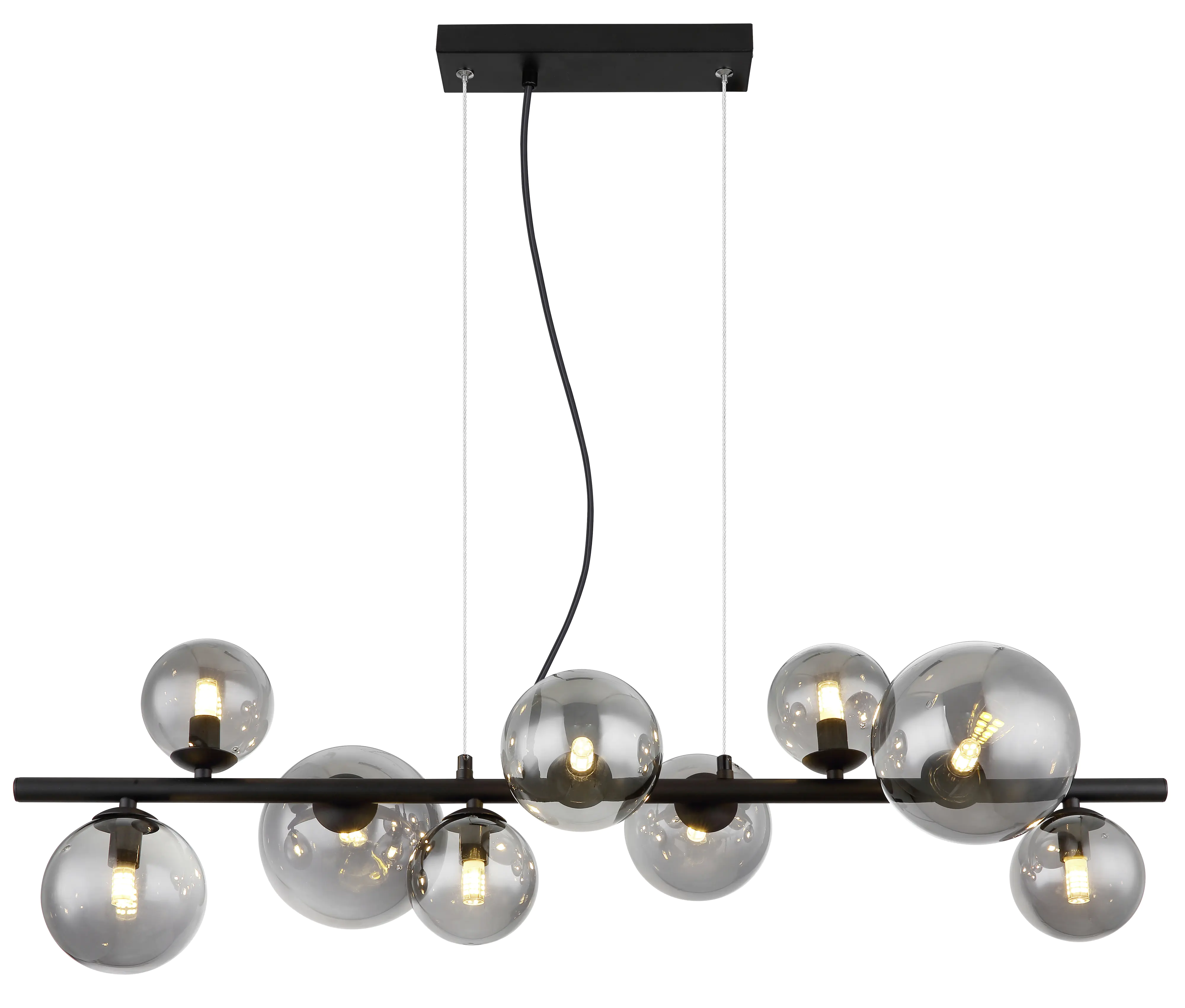 Globo 9er Hängeleuchte Riha schwarz 86 x 36 cm 9 x G9 LED, 3 W