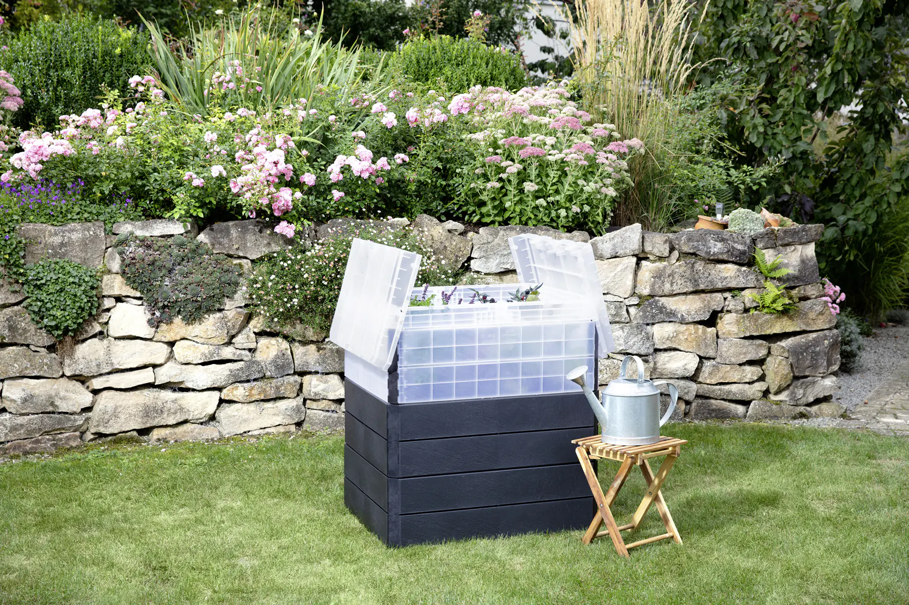 Garantia Hochbeet Ergo Quadro TurboPlus M 85 80 x 60 x 85 cm Stone