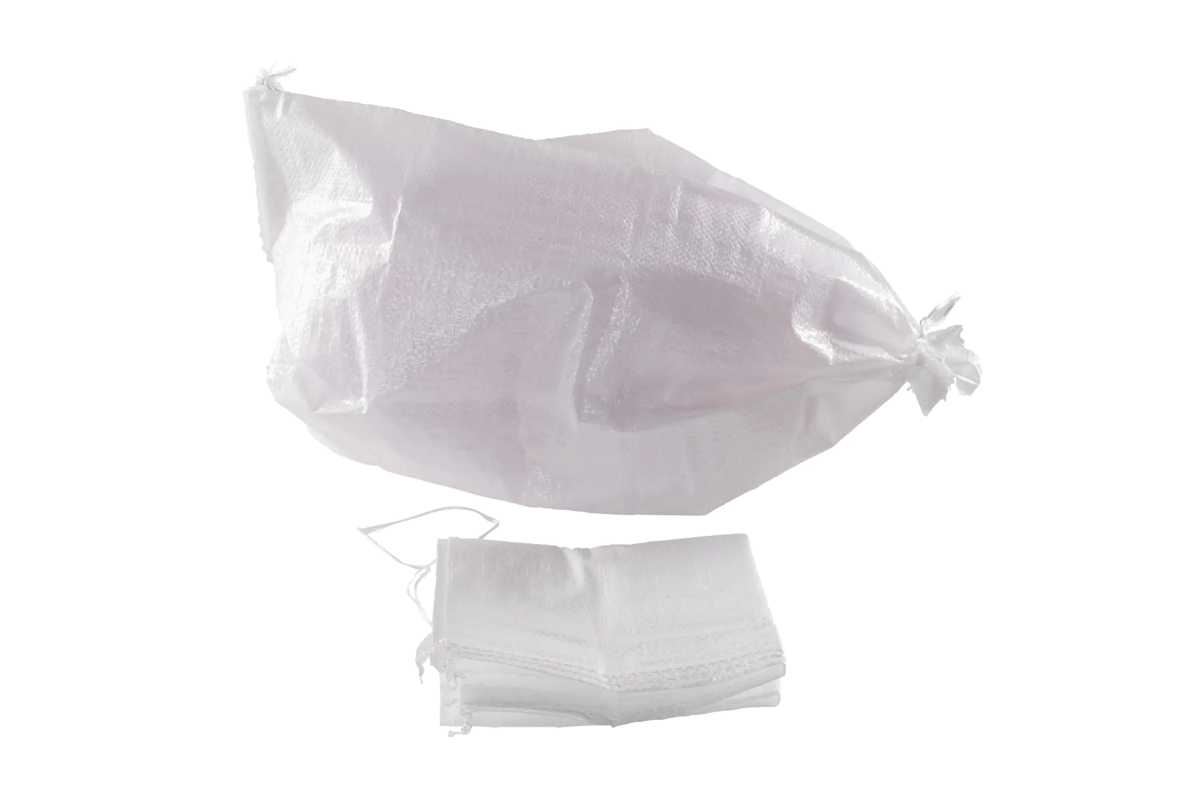 Masys Gewebesack Sandsack 60 x 40 cm weiß 2 Stück mit Band zum verschließen