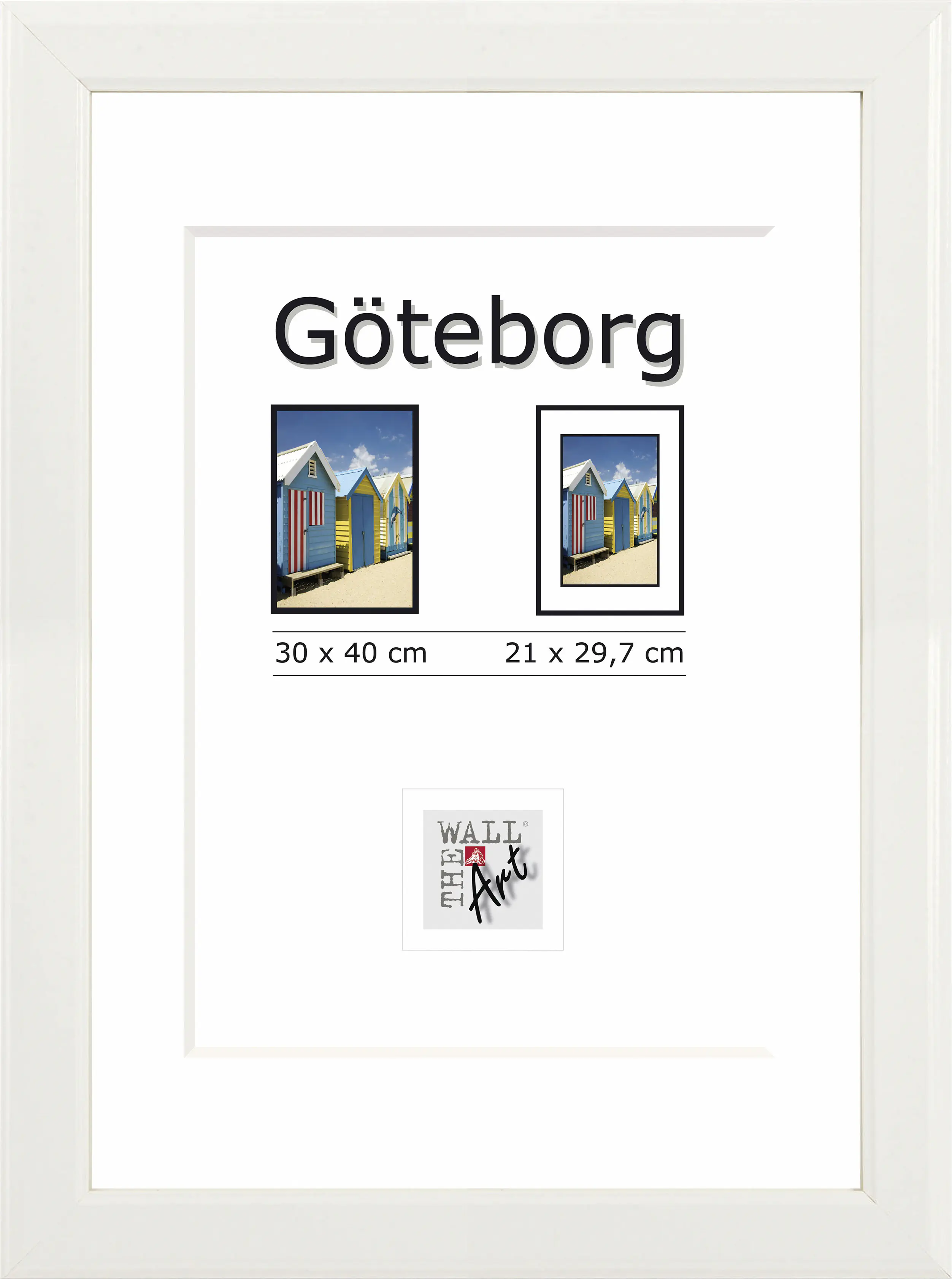 Holz Bilderrahmen Göteborg weiß, 30 x 40 cm