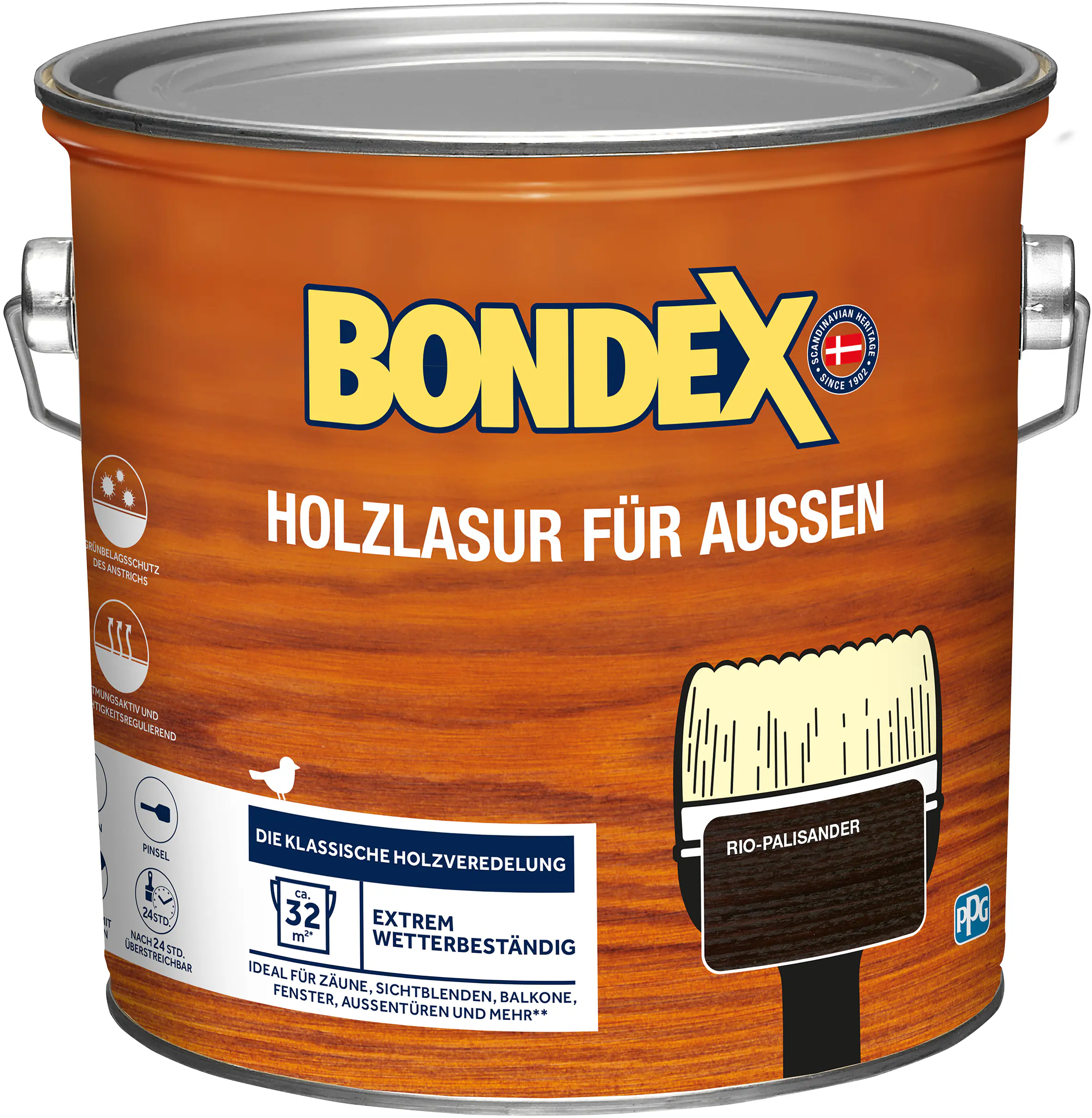 Bondex Holzlasur für Außen 2,5 L rio palisander