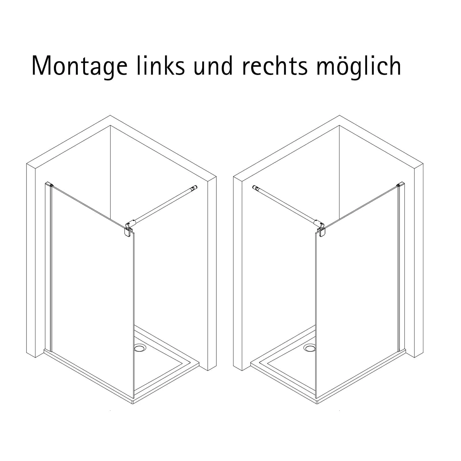 Schulte Duschwand Alexa Style 2.0 Walk In 120 x 200 cm Goldoptik