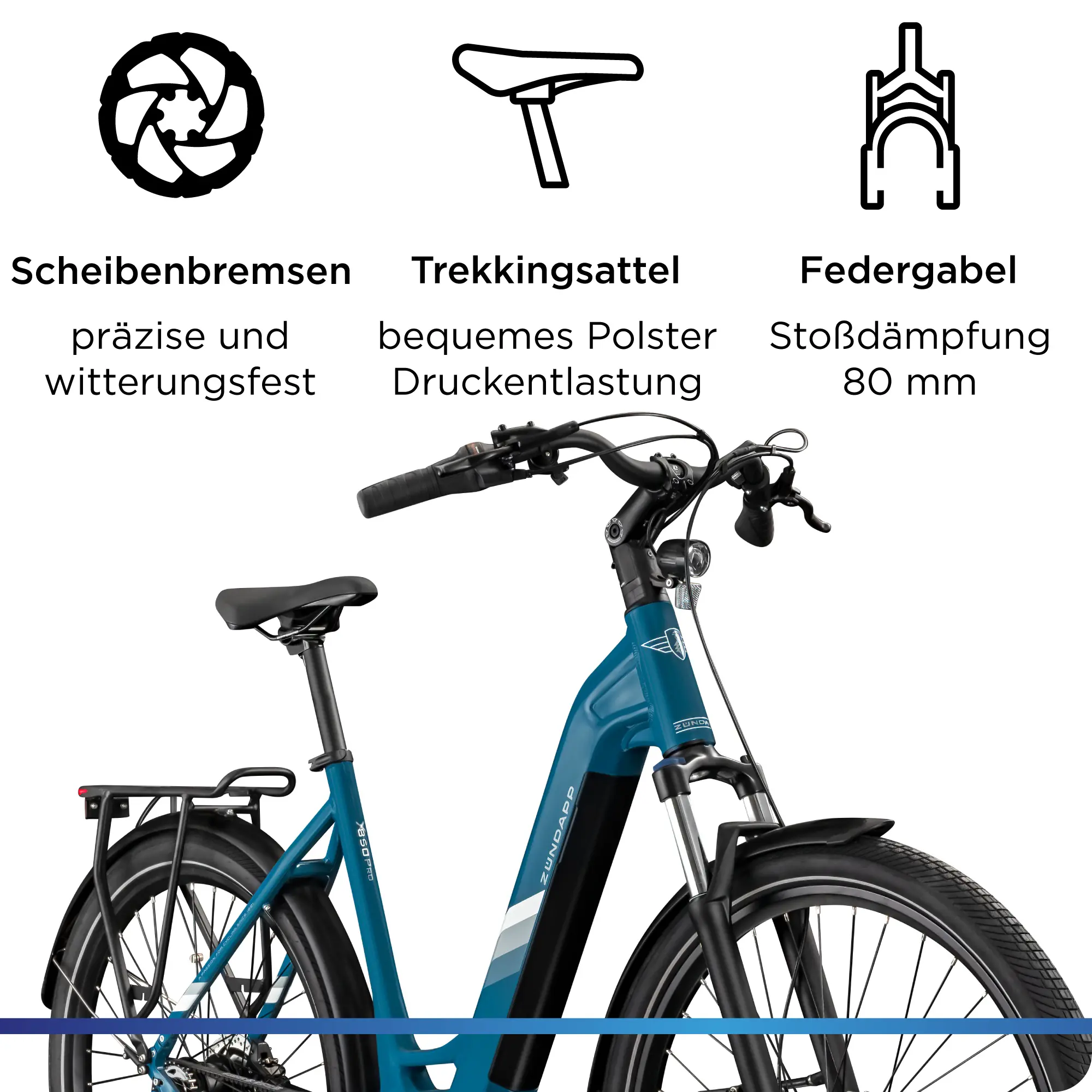 Zündapp E-Bike Trekking X850 Pro 29 Zoll 5-Gang 550 Wh blau