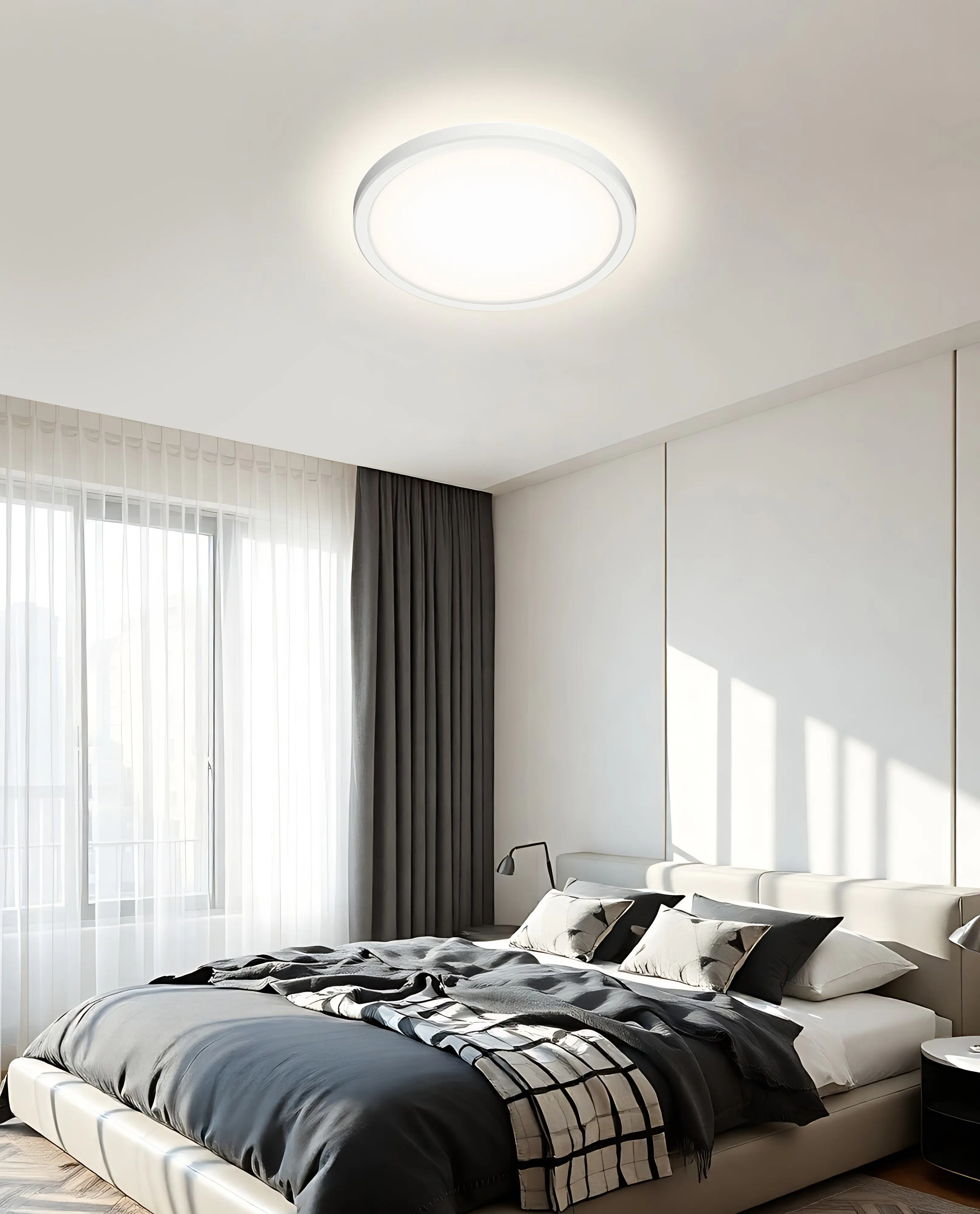 LED Deckenleuchte Edita mit Bewegungsmelder weiß Ø 24 x 3 cm neutralweiß