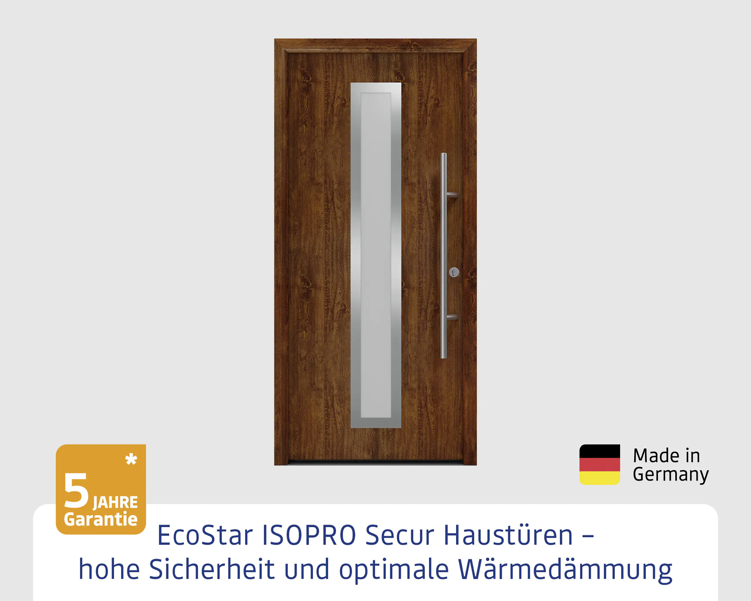 EcoStar Haustür ISOPRO Secur IPS 700S RC2 dark oak 110 x 210 cm
