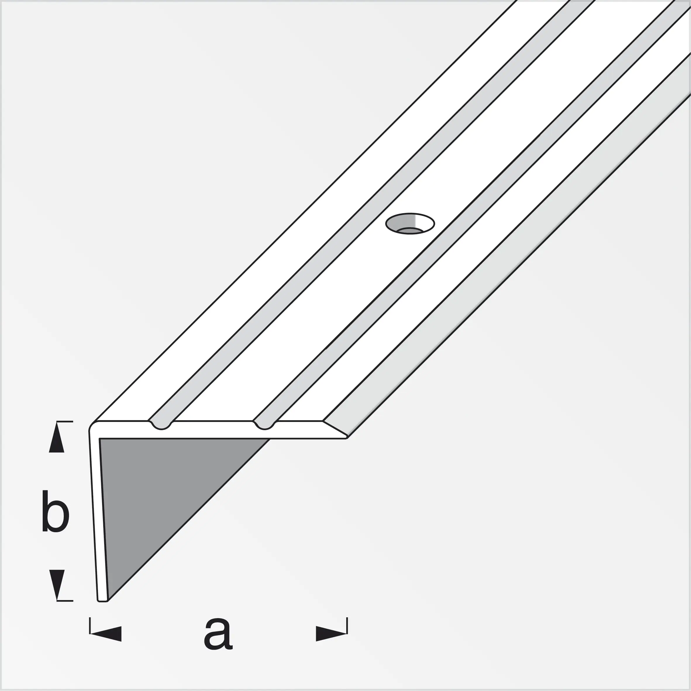 alfer Treppenprofil 2 m, 25 x 20 mm Aluminium eloxiert titan