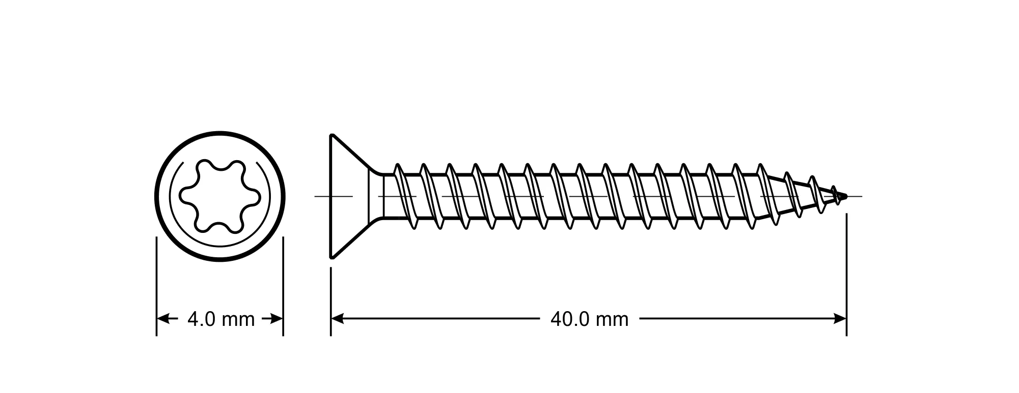 TrendLine Universalschrauben 4.0 x 40 mm TX 20 - 500 Stück