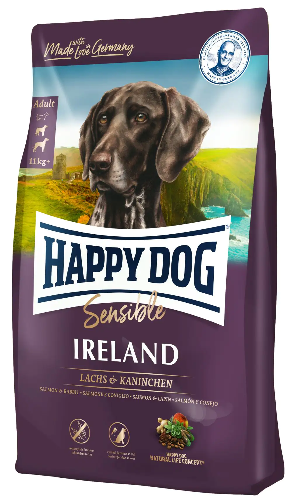 Happy Dog Sensible Ireland Hundetrockenfutter Adult 4 kg Lachs & Kaninchen