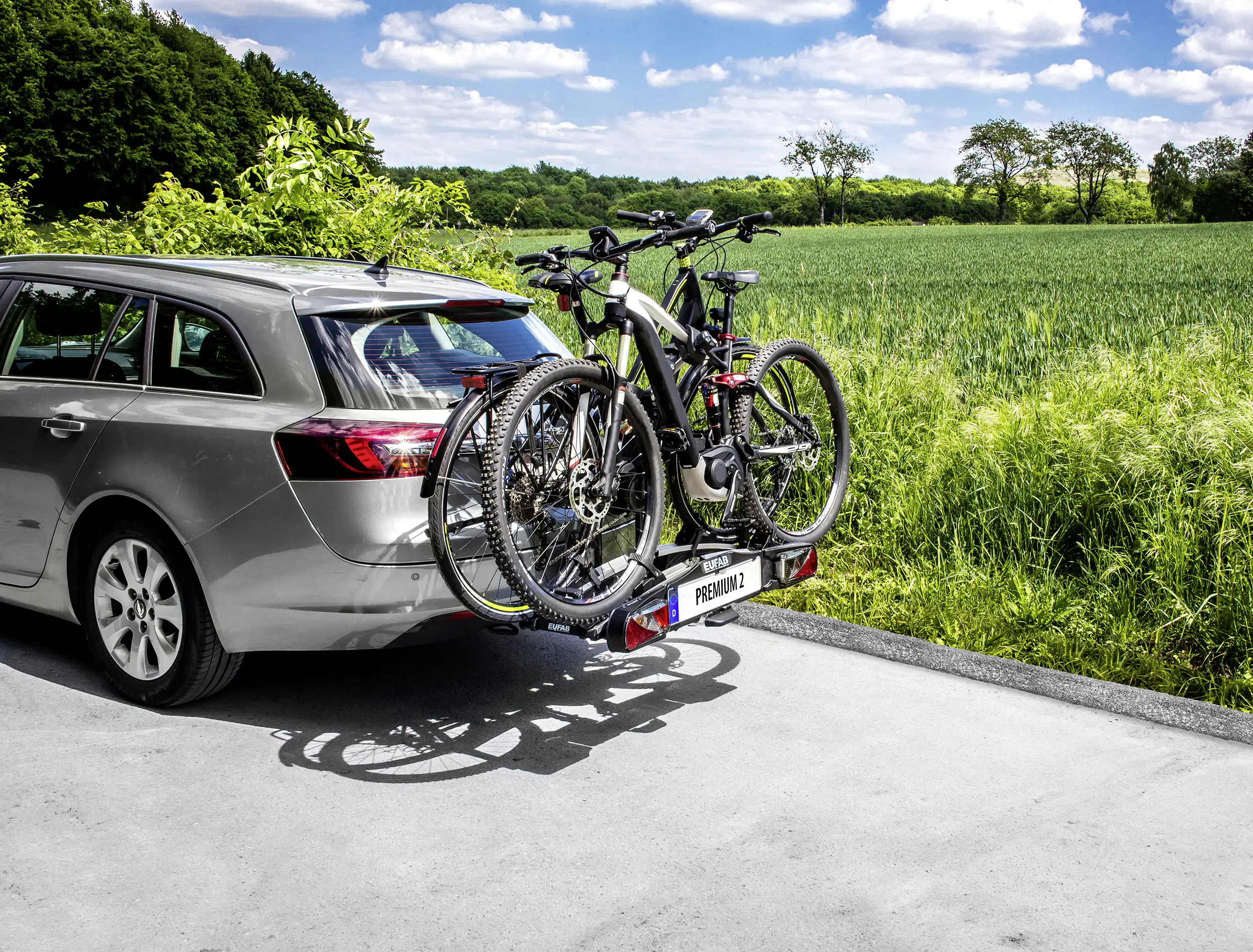 Eufab Fahrradheckträger Premium II für 2 Fahrräder, komplett vormontiert