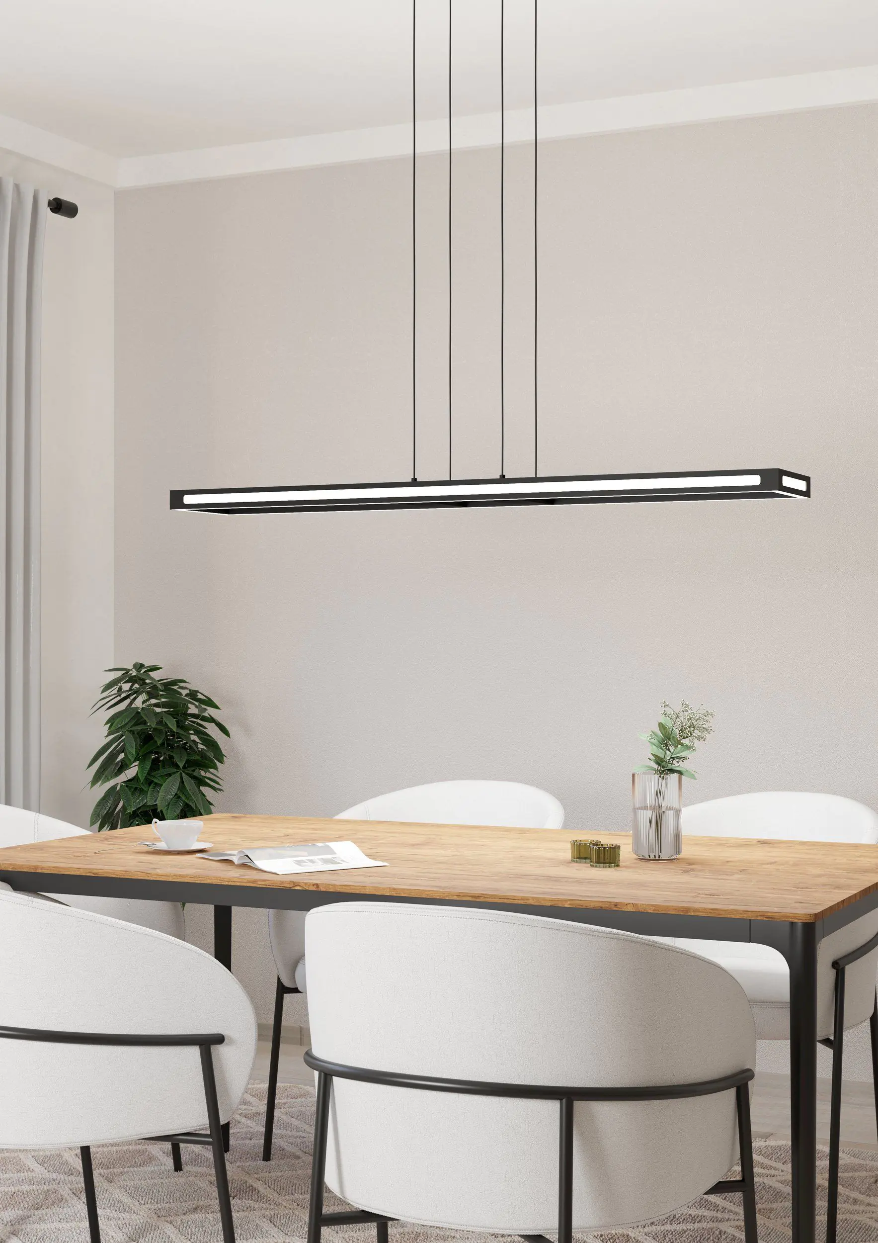 Eglo Connect LED Pendelleuchte Salvilanas-Z schwarz 116 x 20 x 110 cm