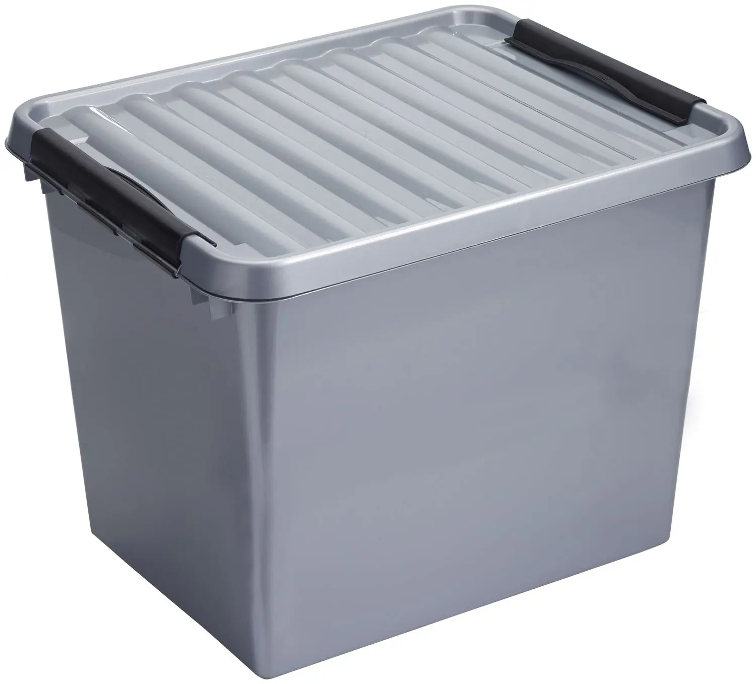 Sunware Aufbewahrungsbox Q-Line mit Deckel 50 x 40 cm 52 L metallfarbig