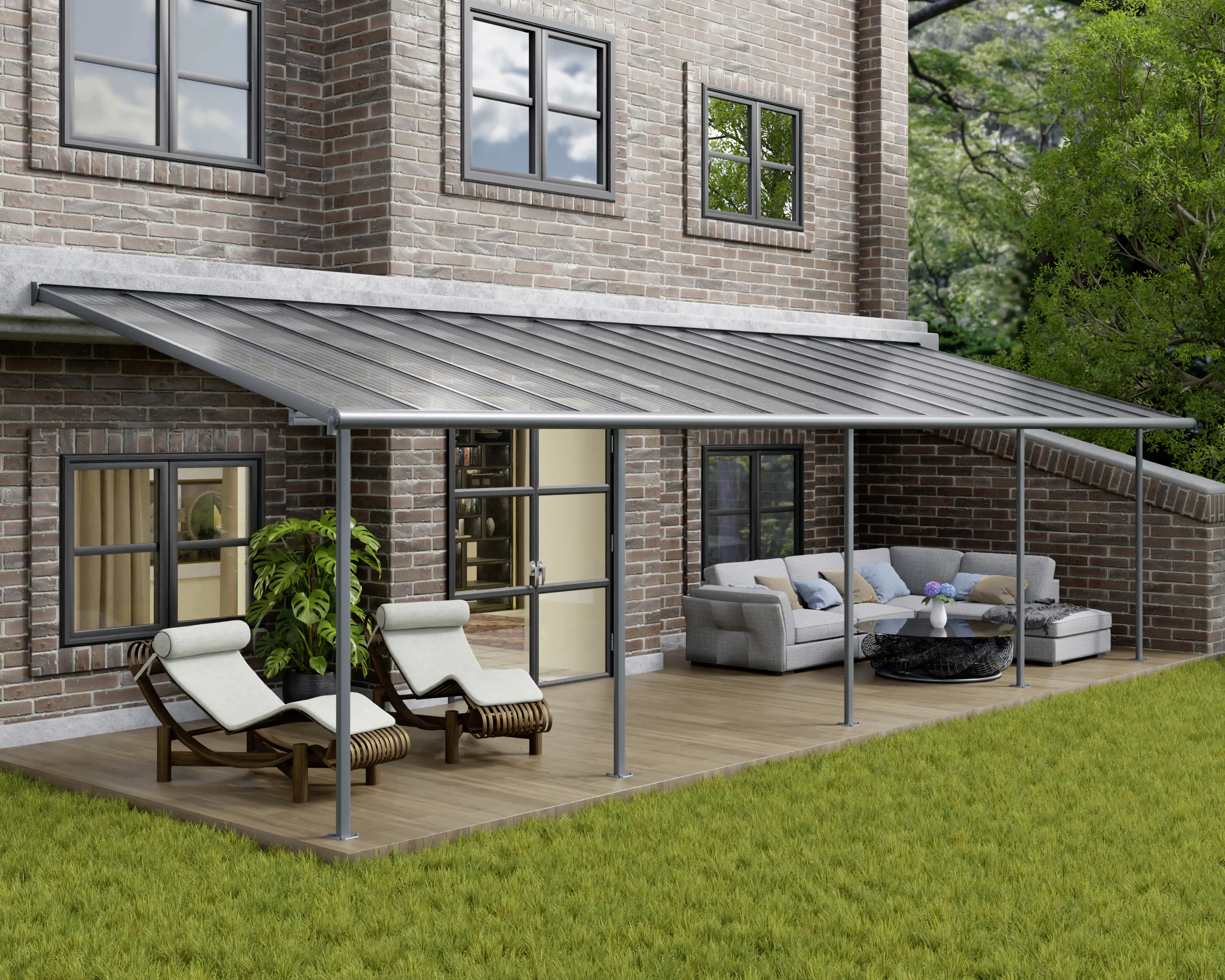 Canopia Terrassenüberdachung Sierra  971 x 295 cm anthrazit