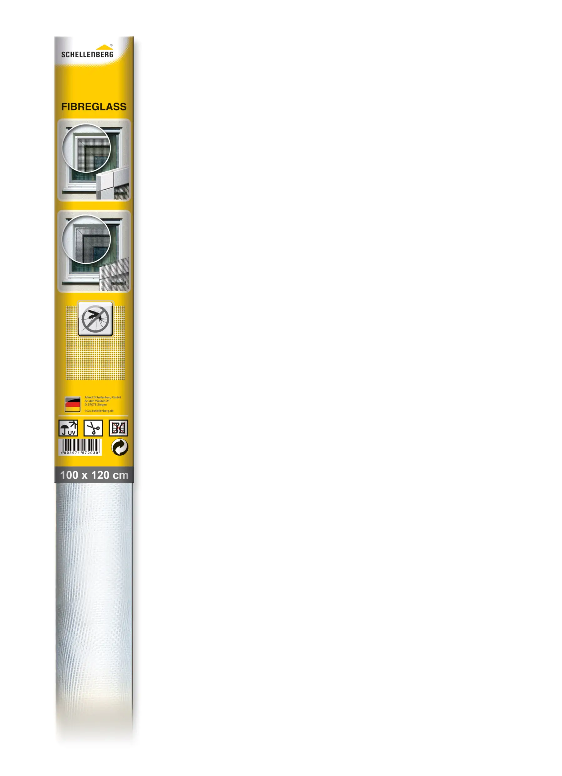 Schellenberg Fliegengitter Minirolle 120 x 100 cm weiß kürzbar