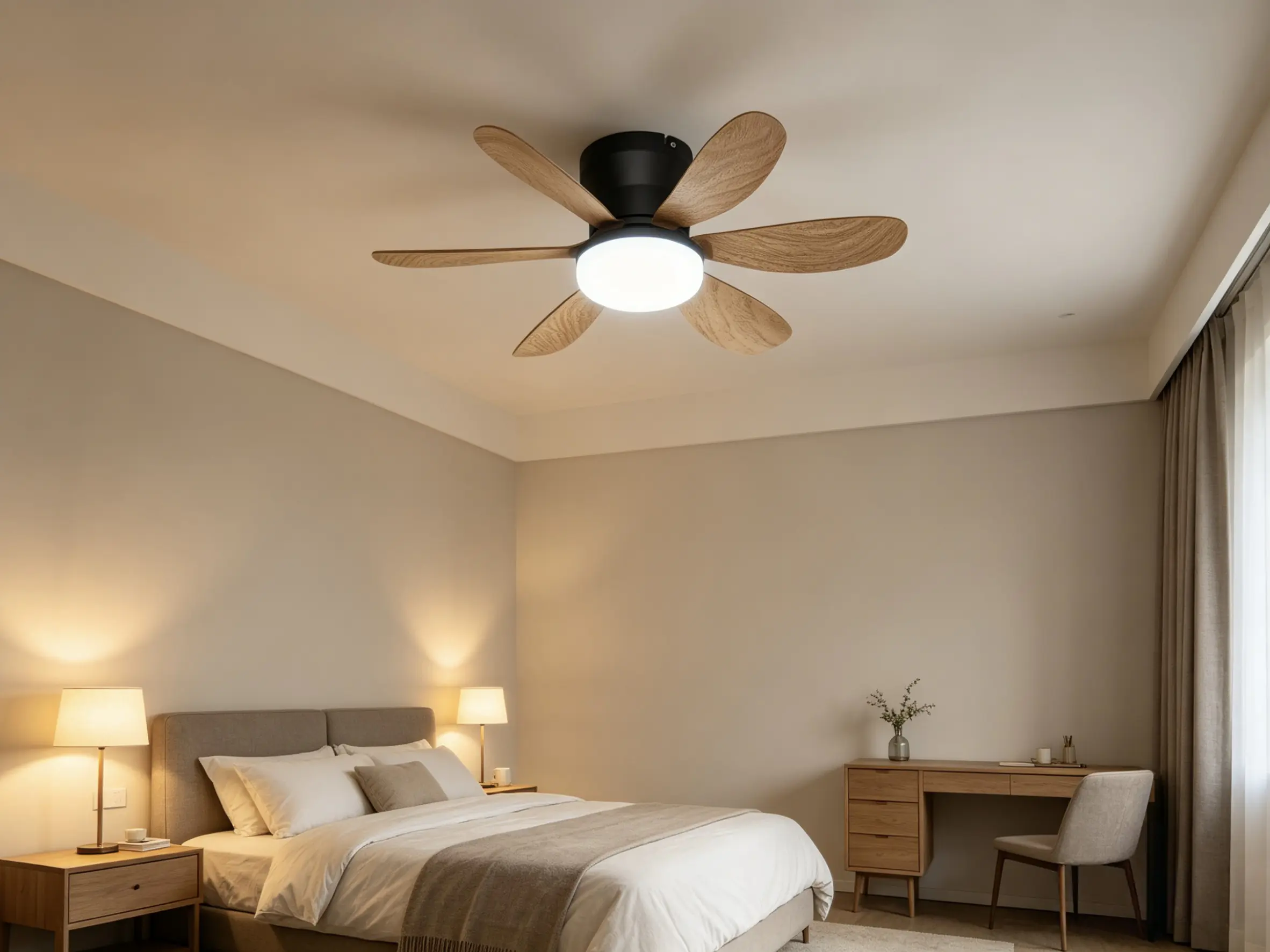 LED-Deckenventilator Chic holz dimmbar Ø 51 cm