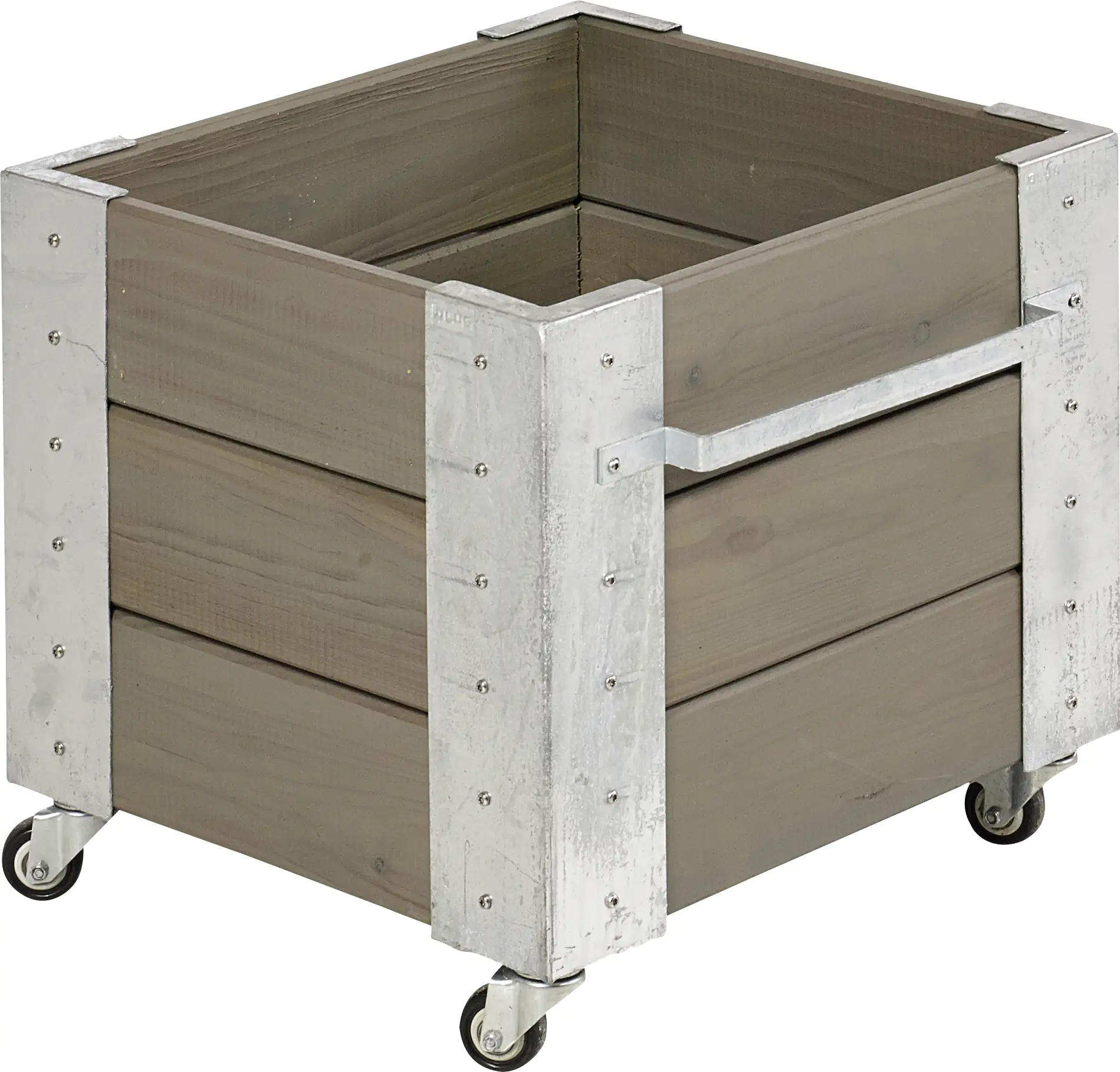 Plus Blumenkasten Cubic 47 x 50 x 47 cm graubraun mit Räder