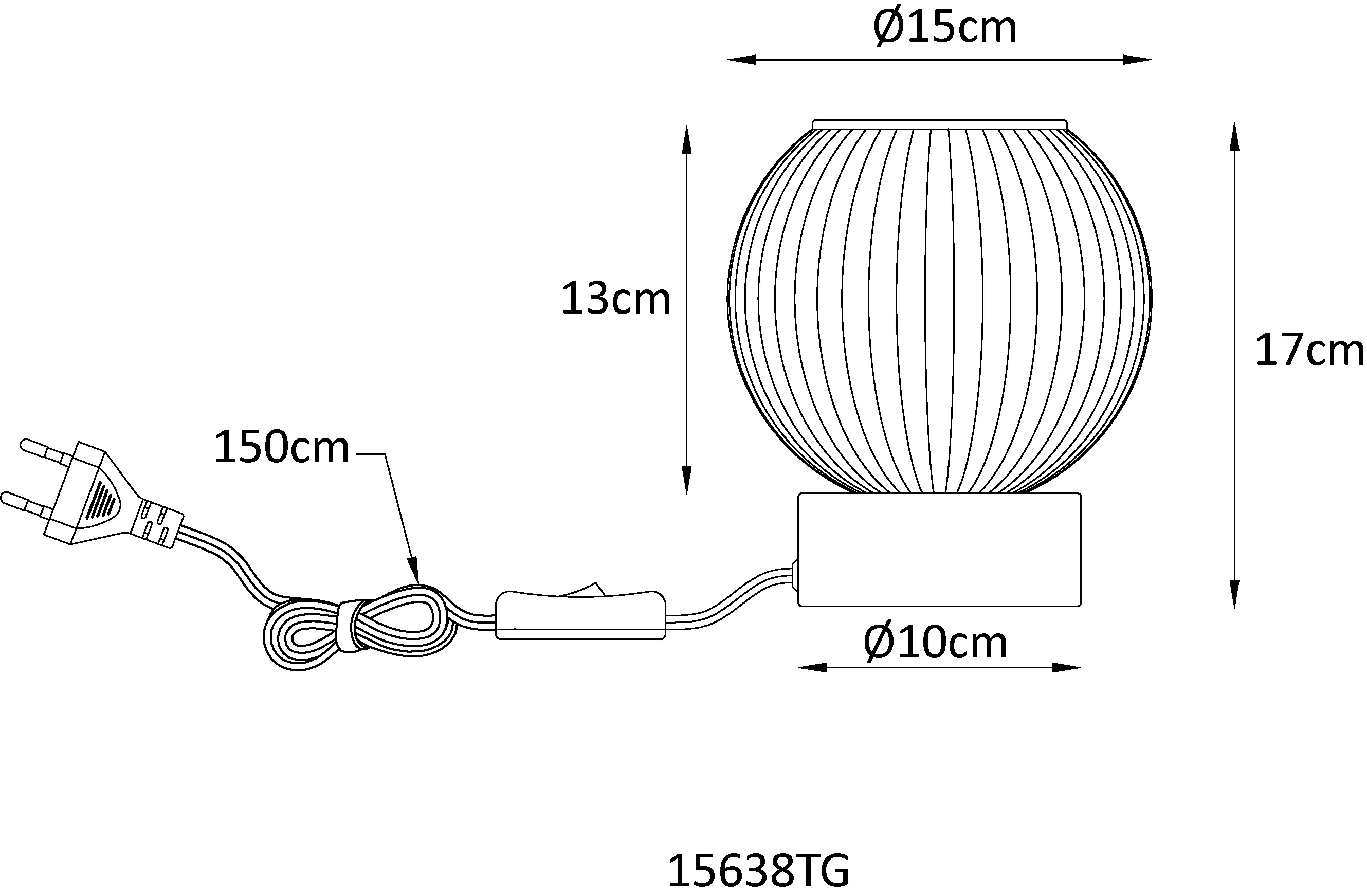 Globo Tischleuchte Zumba schwarz grün 17 x 15 cm