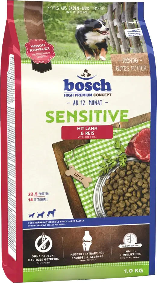 Bosch Hundetrockenfutter Adult Sensitive 1 kg Lamm & Reis 