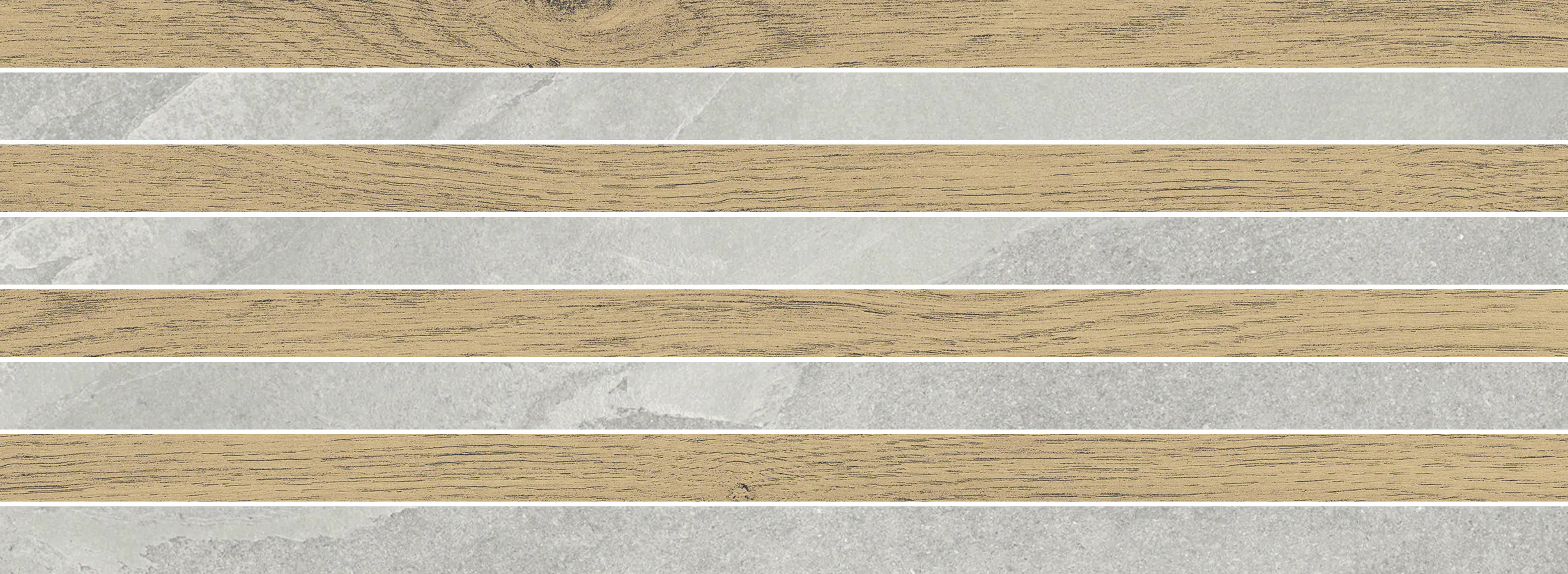 Einzeldekor Feinsteinzeug Woodline Mountain 21,5 x 60 cm grigio