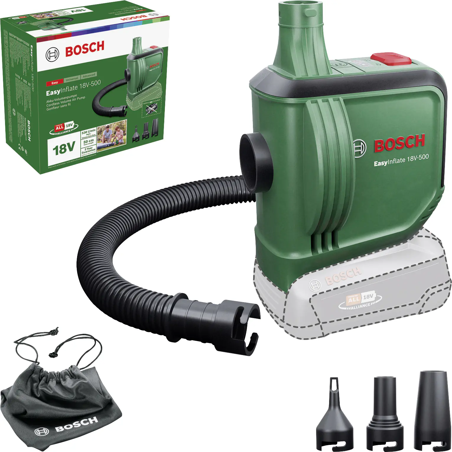 Bosch Akku-Luftpumpe EasyInflate 18V-500 Solo