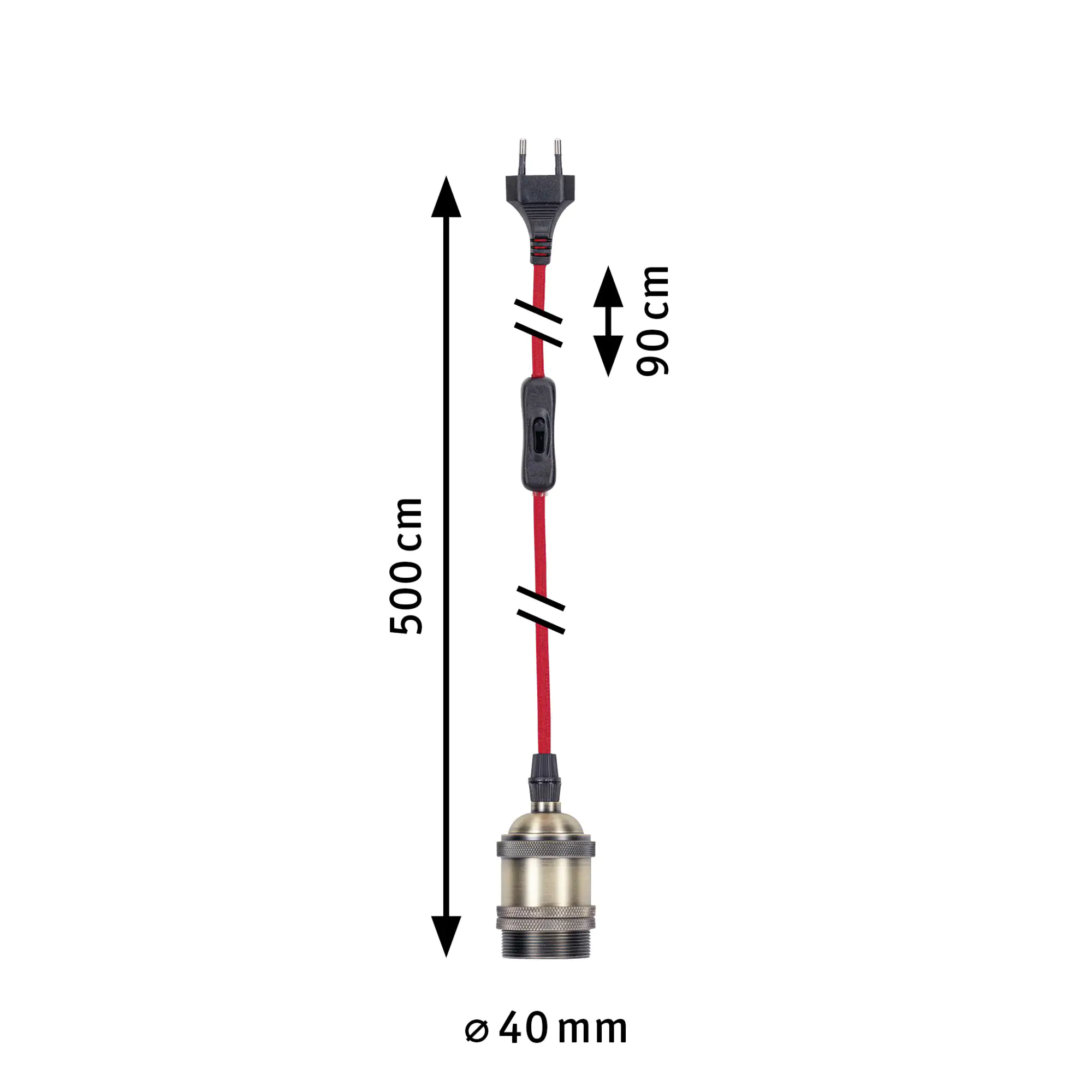 Paulmann Neordic Pendelleuchte Eldar rot-brüniert 4 cm E27 20 W dimmbar