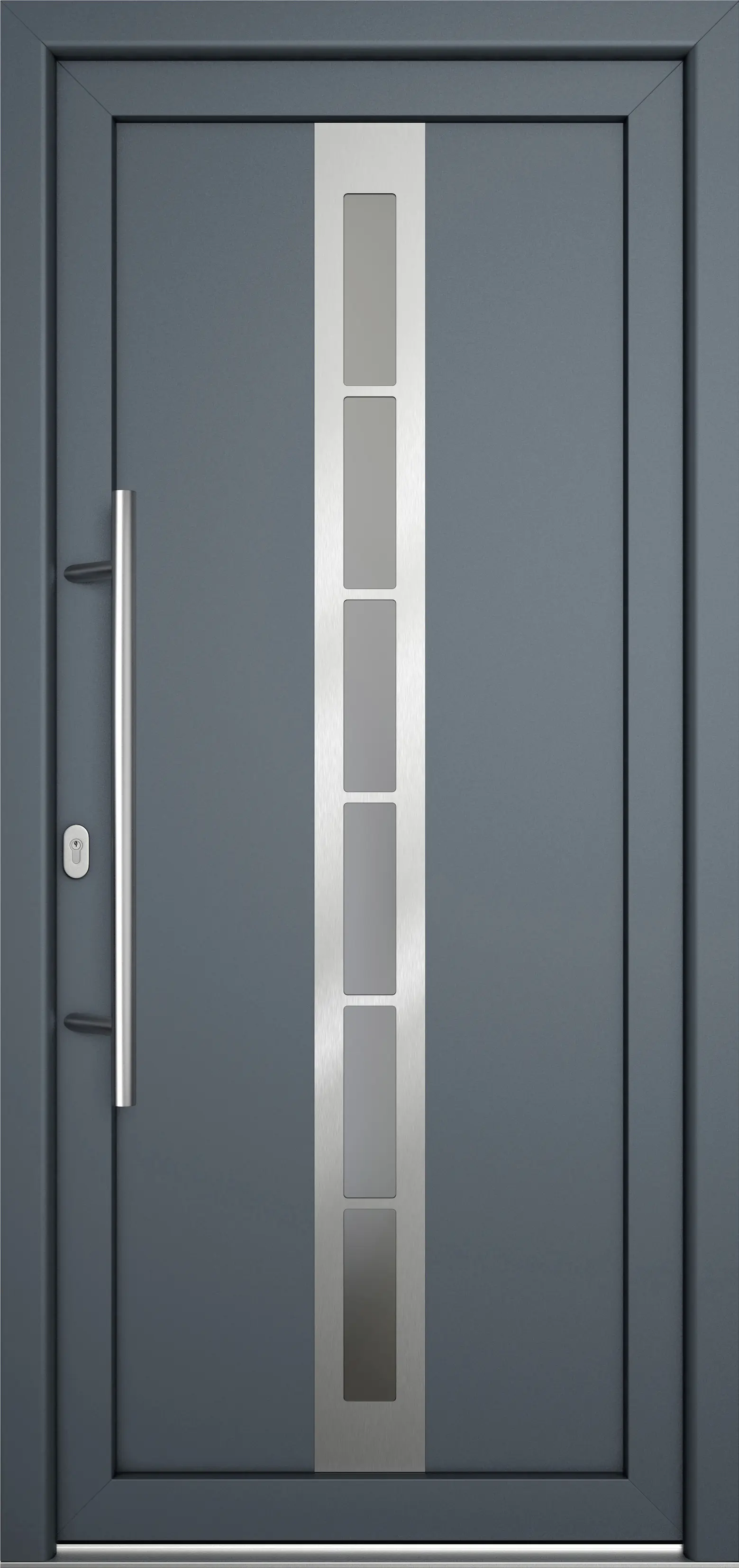 Meeth Haustür Signum Pro PVC Modell 38 88 x 208 cm DIN Links weiß/titan