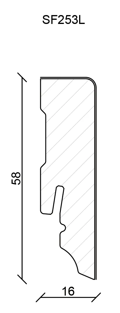 FN Neuhofer Sockelleiste Eckig 250 cm 58 x 16 mm Fichte oder Kiefer