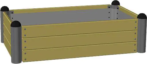 Plus Hochbeet Pipe 8 140 x 80 x 36 cm