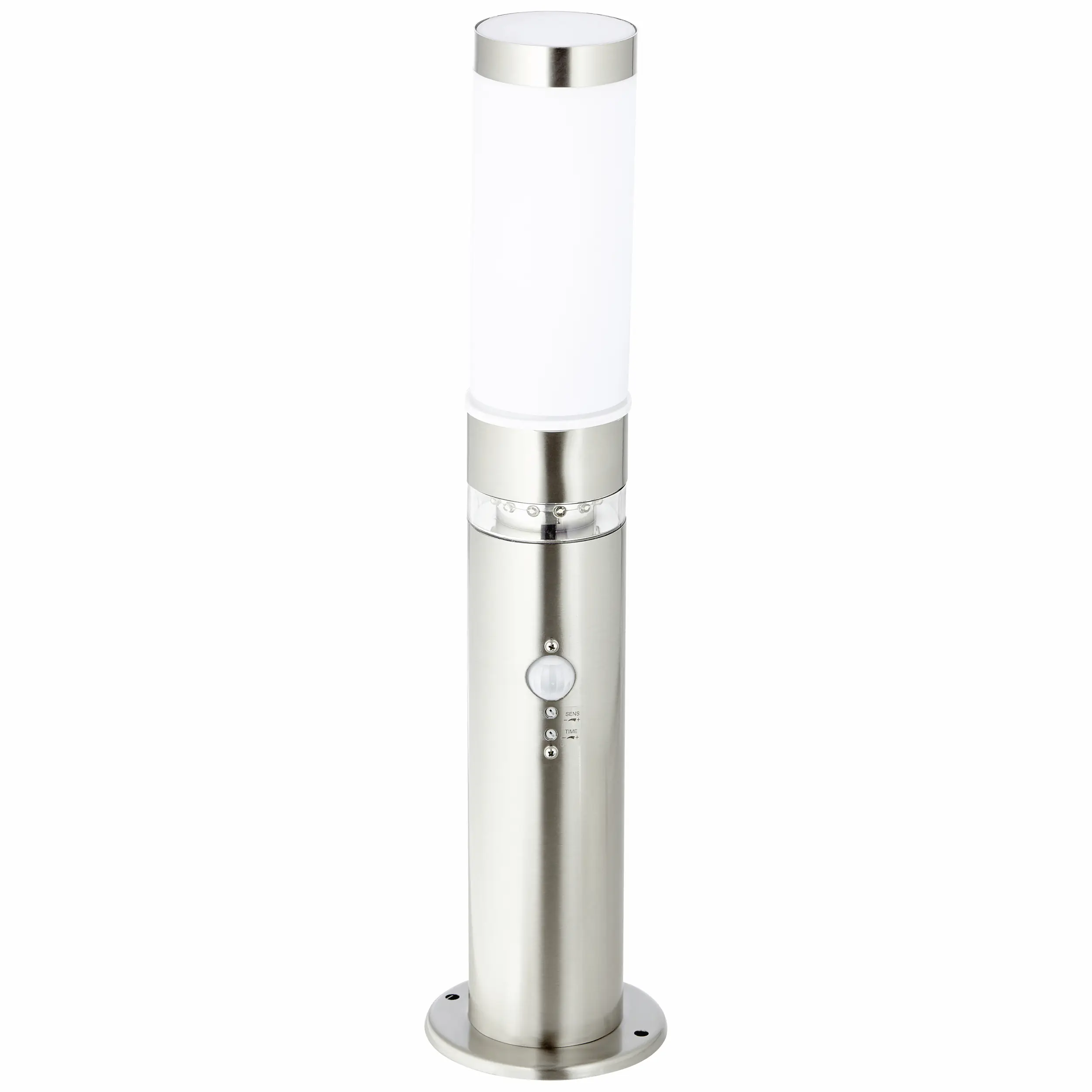 Brilliant Sockelleuchte Bole edelstahl 50 cm mit Bewegungsmelder E27 60 W