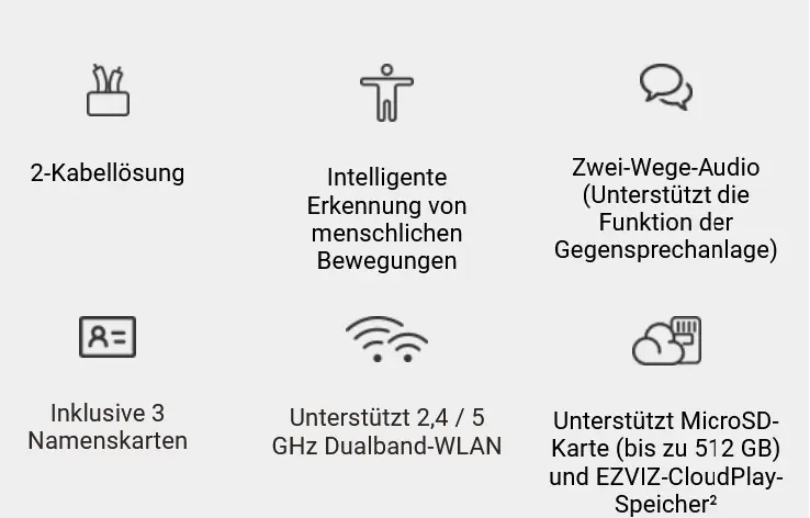 Ezviz Wlan Video-Türsprechanlage HP7 mit Monitor
