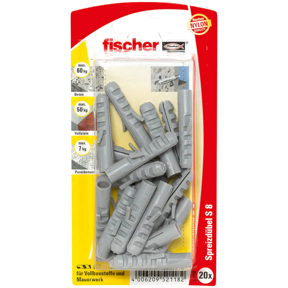 Fischer Dübel S 8.0 x 40 mm - 20 Stück