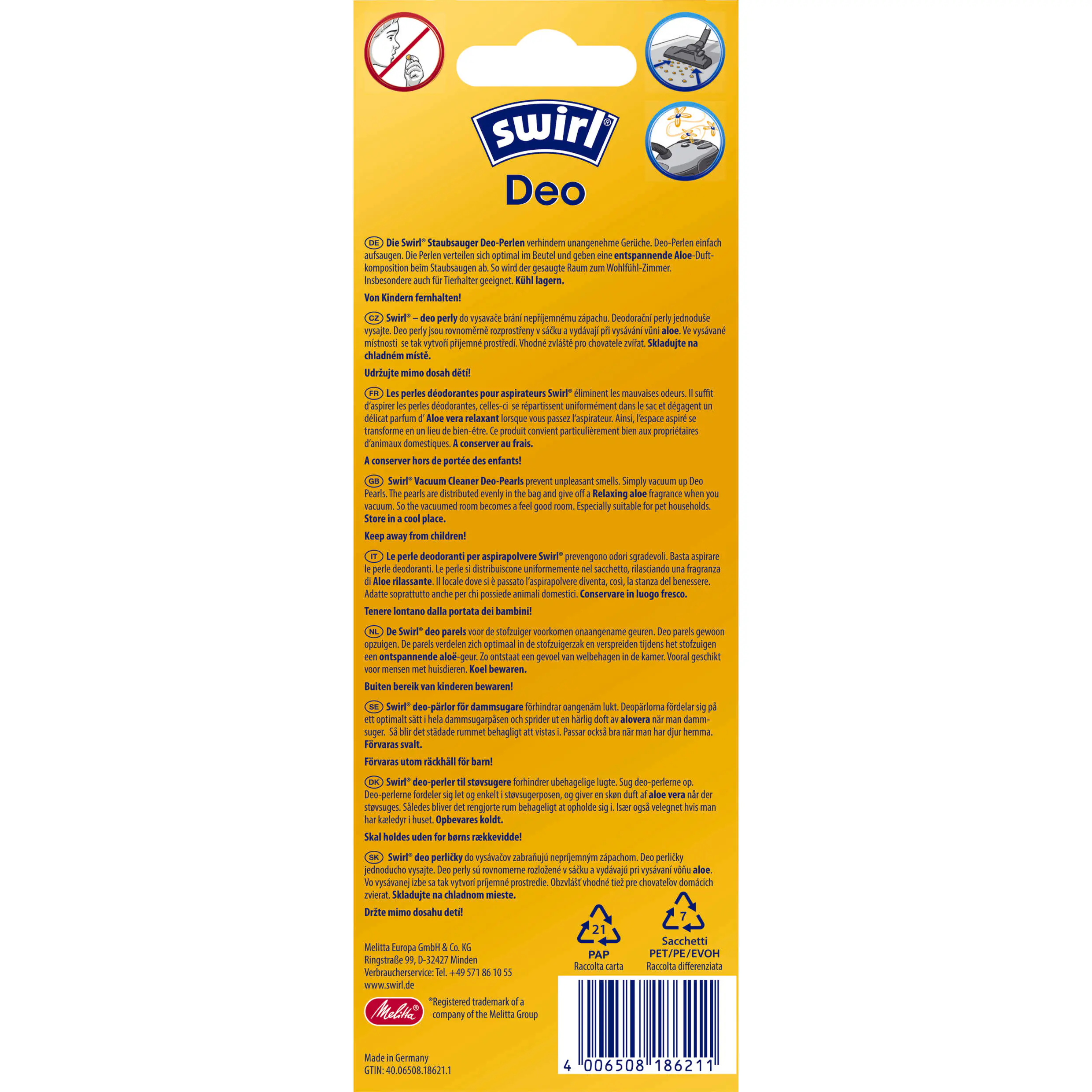 Swirl Deo Perlen für Staubsauger Entspannende Aloe 4 Portionen