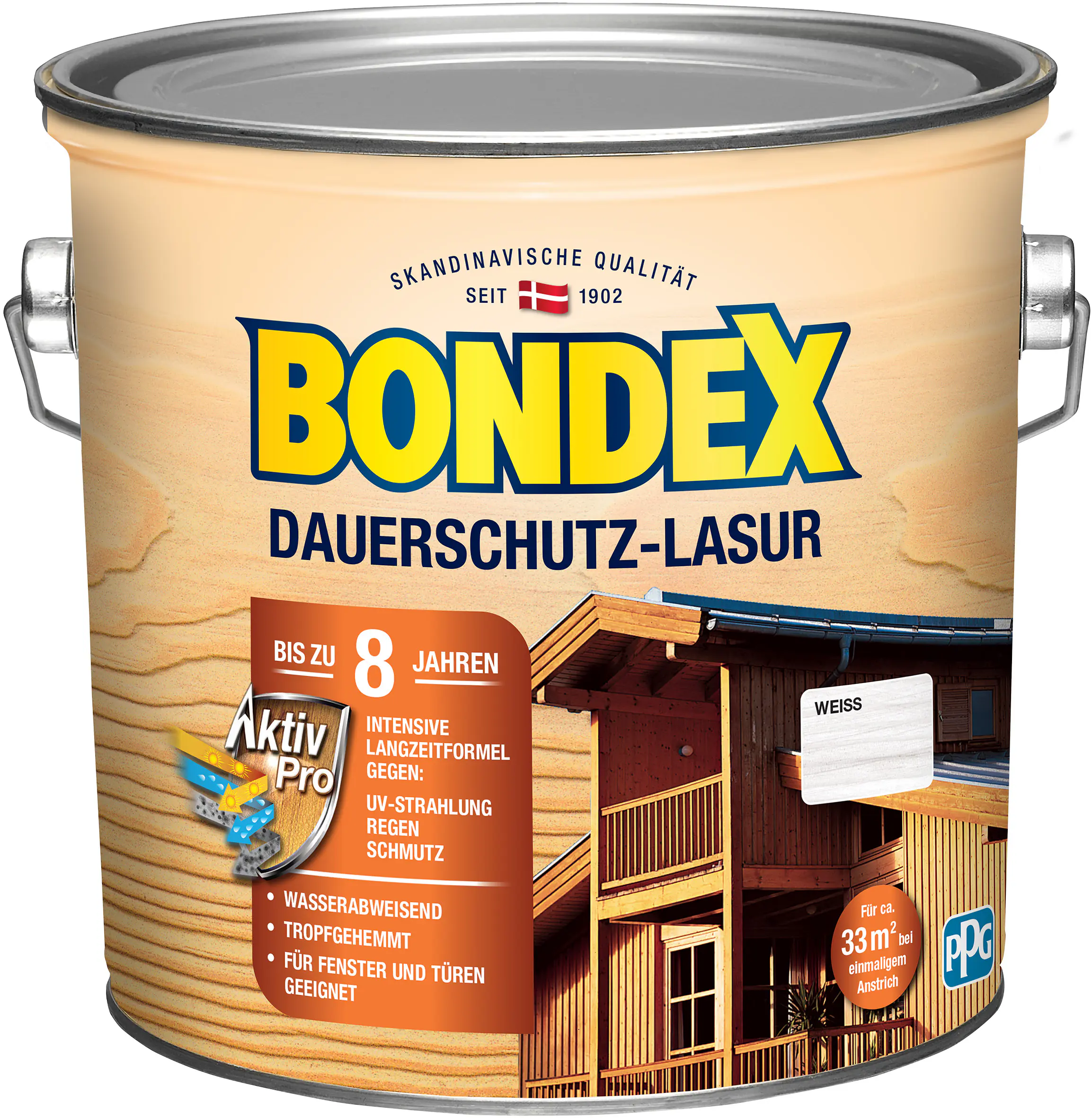 Bondex Dauerschutz Lasur 2,5 L weiß