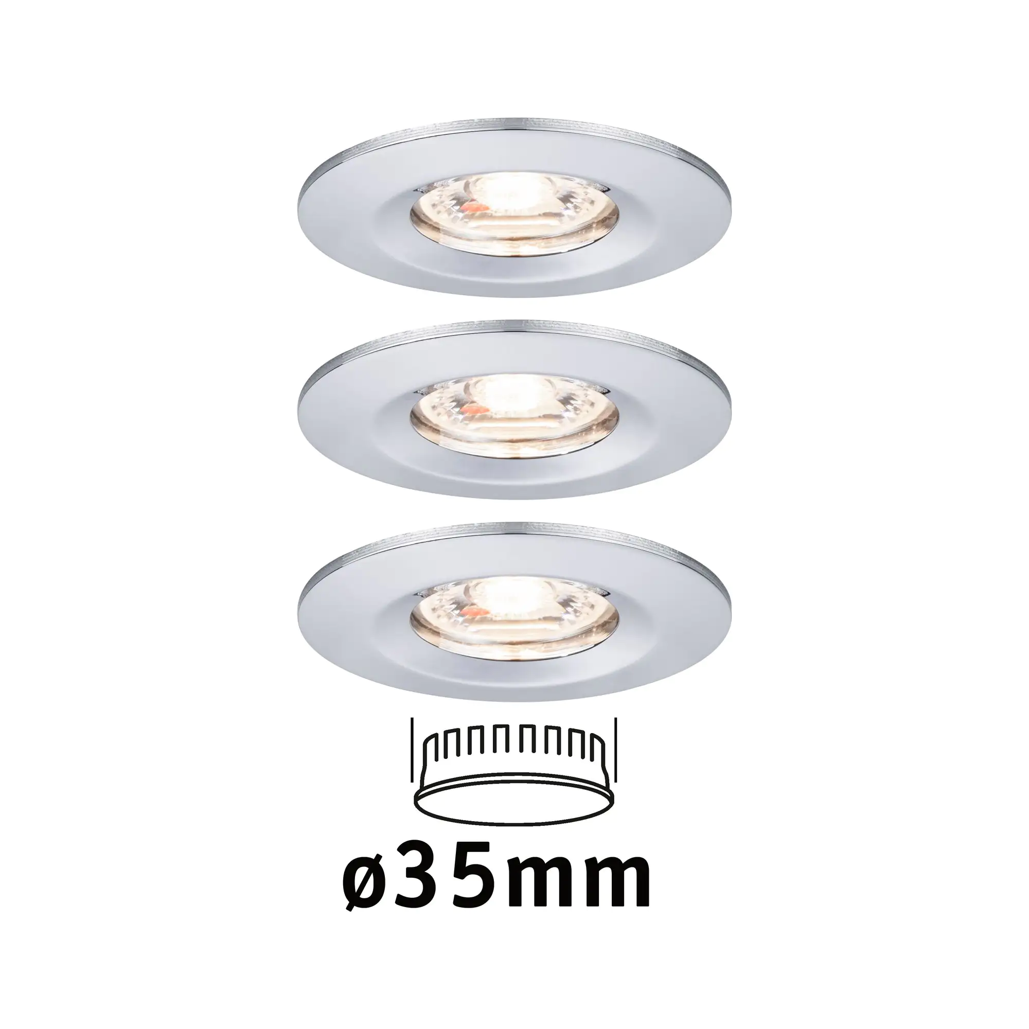 Paulmann Einbauleuchte Nova mini Coin Chrom starr 3er set
