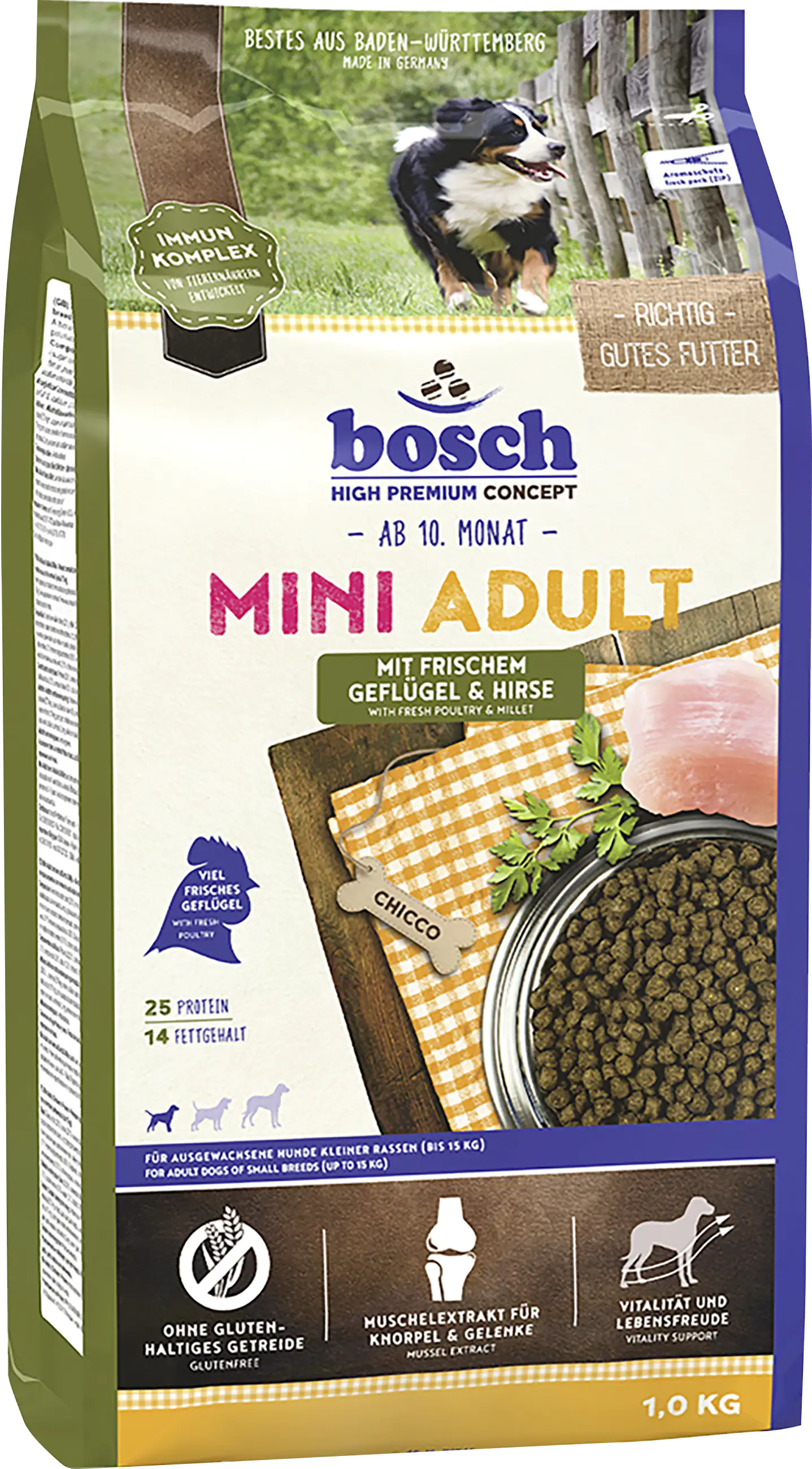 Bosch Hundetrockenfutter Adult Mini 1 kg Geflügel & Reis