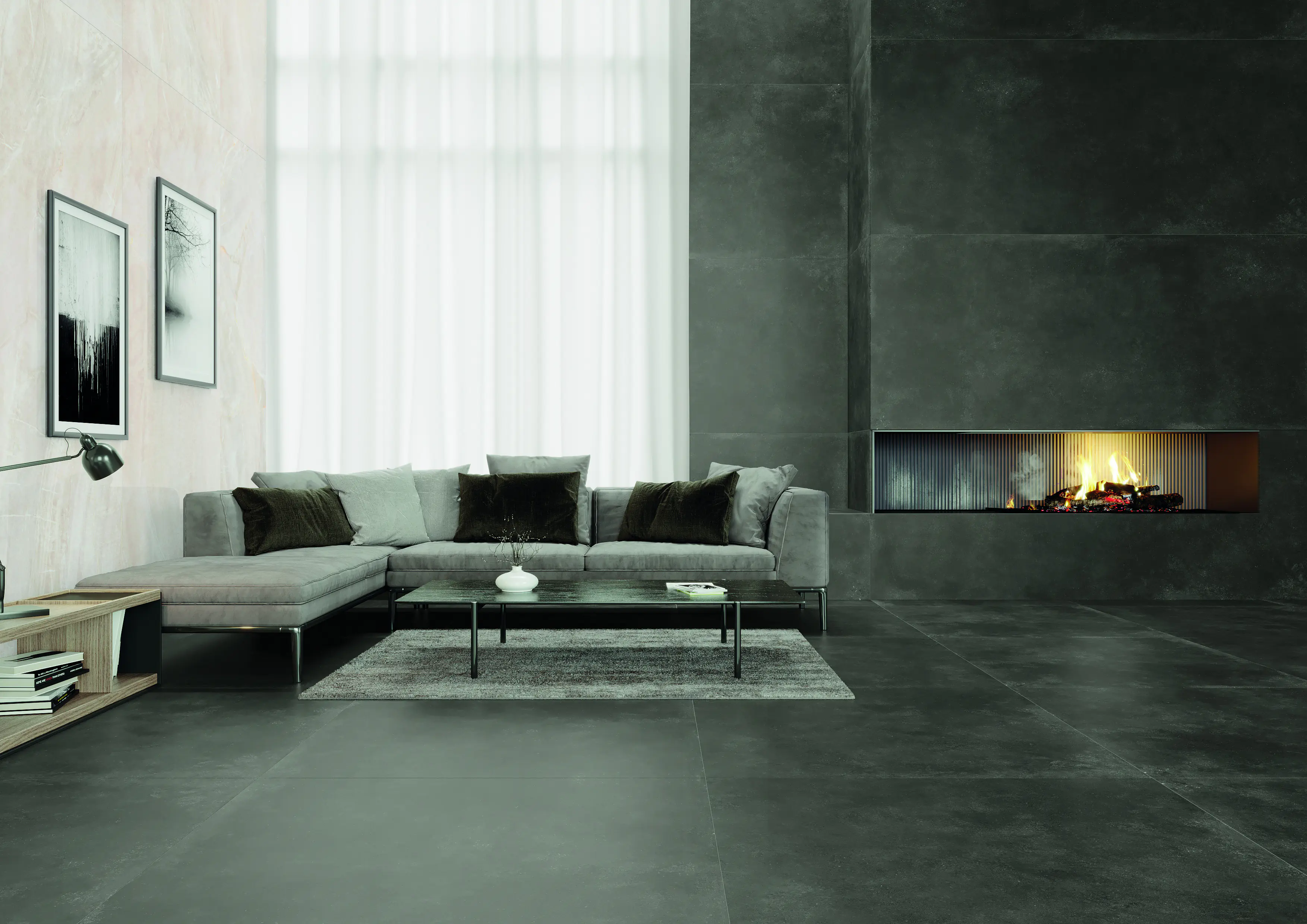 Bodenfliese Feinsteinzeug Modern Concrete 60 x 60 cm graphit 