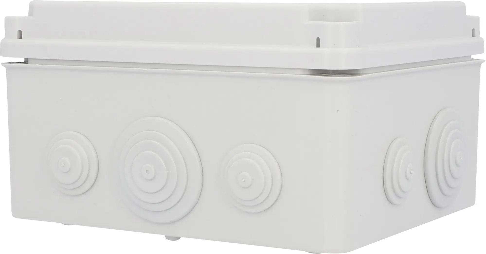 Aufputz- Abzweigdose IP65, mit Schraubdeckel, 165 x 105 x 190 mm, grau