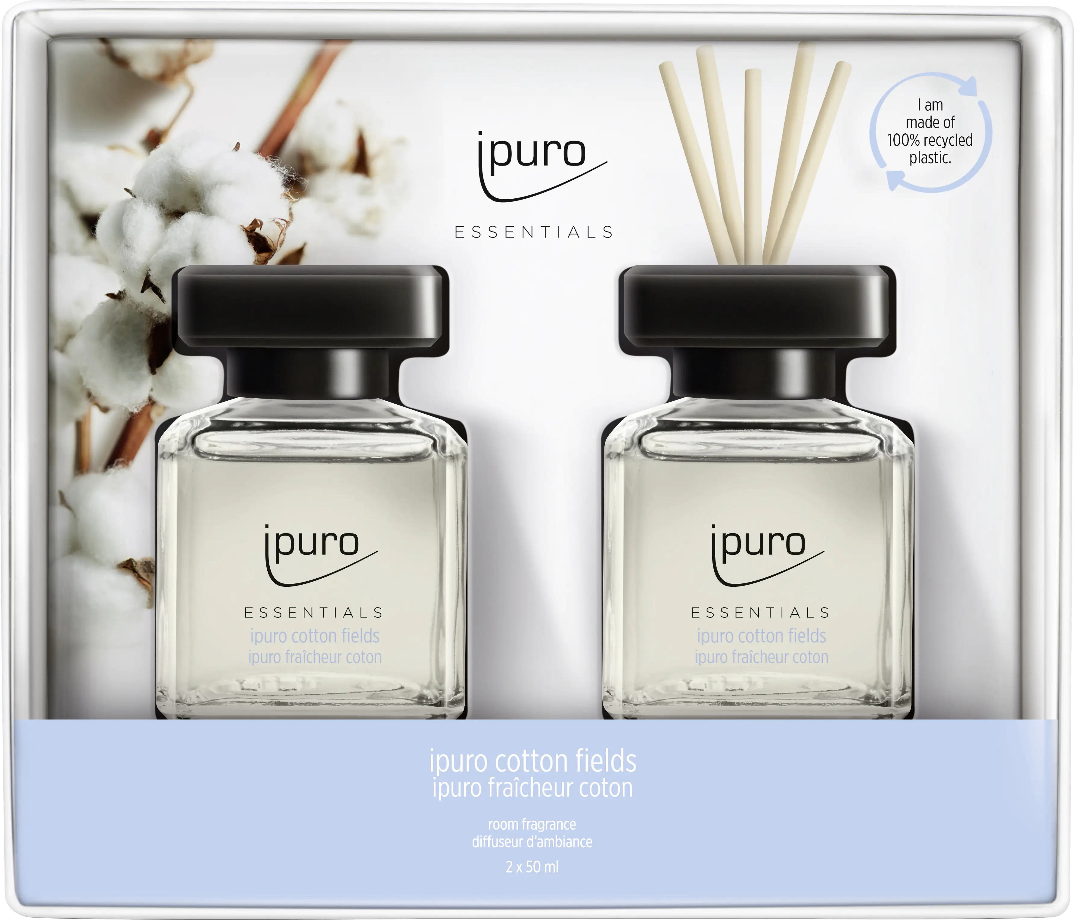 ipuro Raumduft Essentials Set Cotton Fields 2 x 50 ml