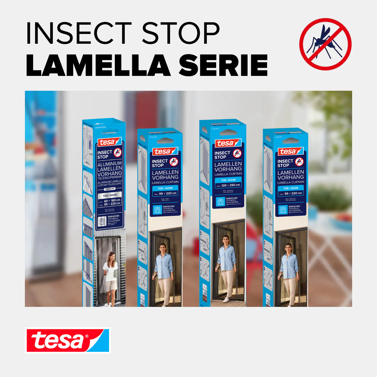 tesa Insektenschutz-Lamellenvorhang STANDARD weiß 0,95 m x 2,20 m weiß