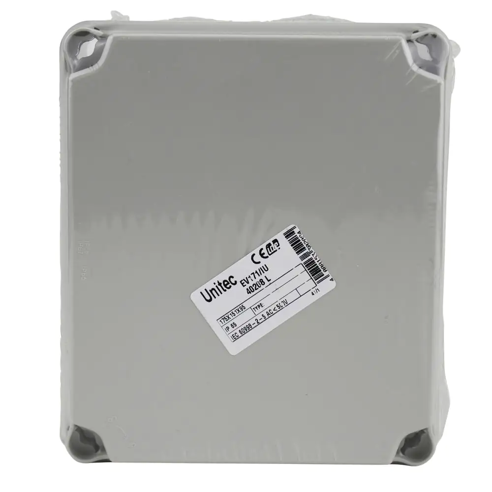 Aufputz- Abzweigdose IP65, mit Schraubdeckel, 165 x 105 x 190 mm, grau