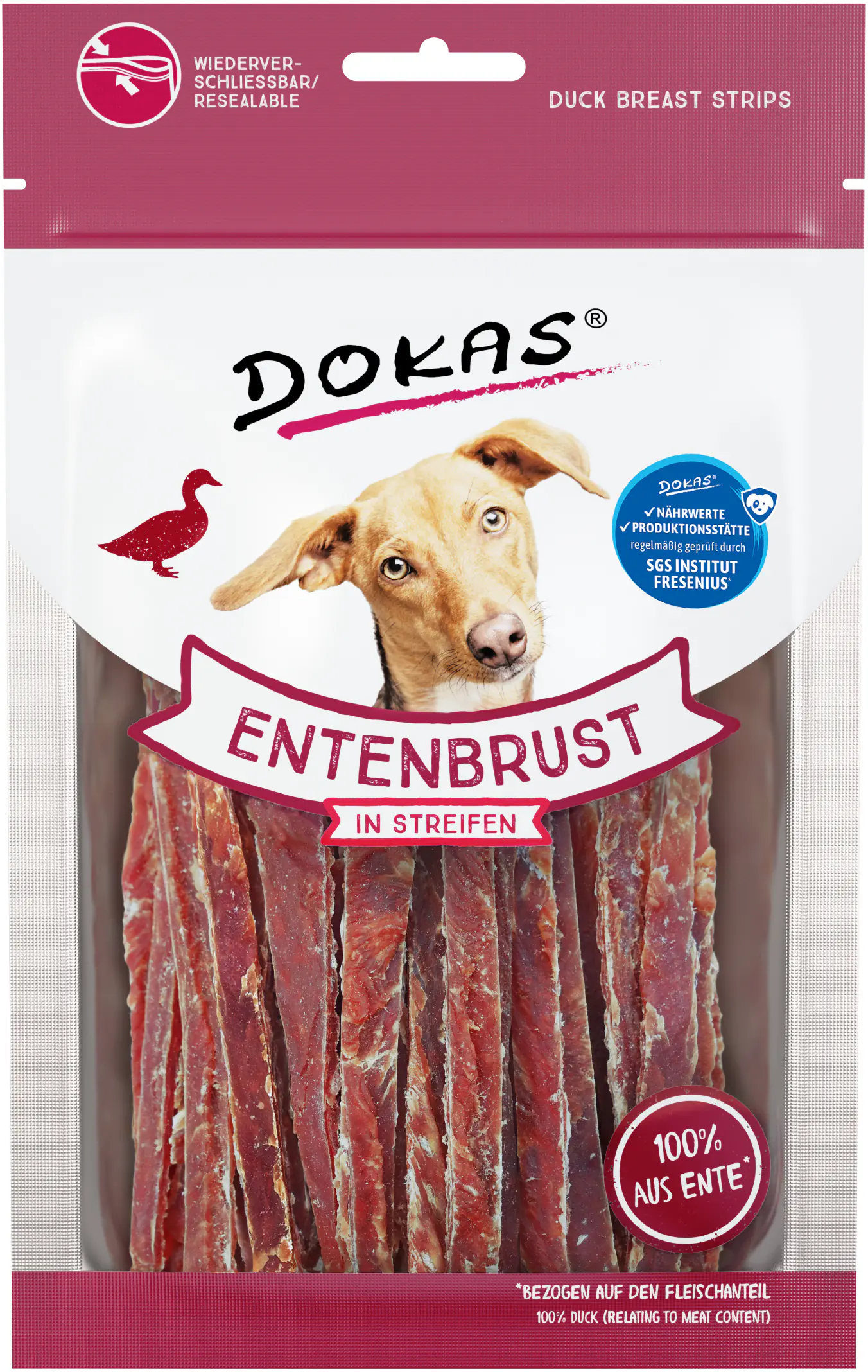 Dokas Hundesnack Entenbrust in Streifen 70 g