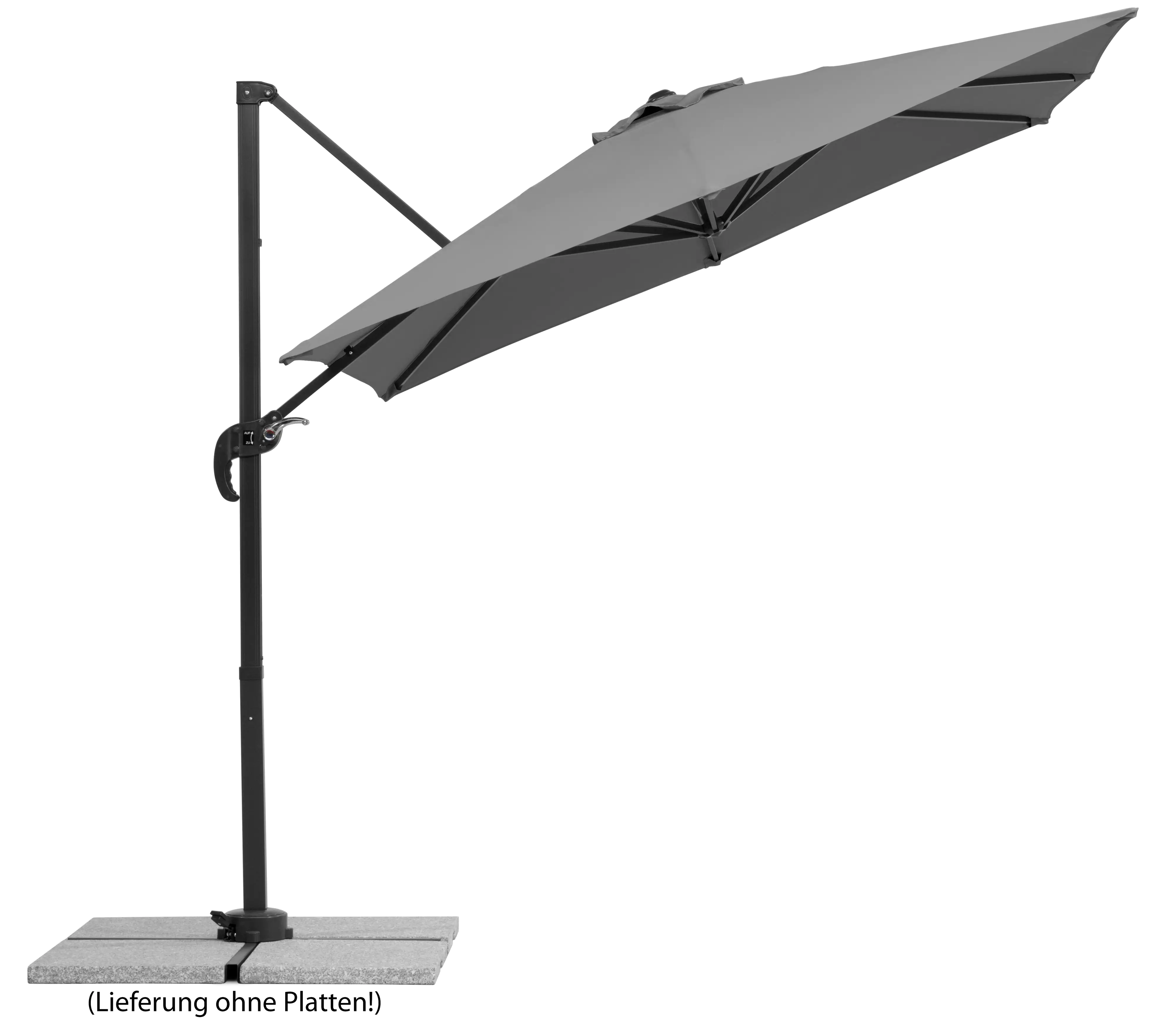 Schneider Sonnenschirm Rhodos Junior anthrazit 230 x 230 cm inkl. Sonnenschirmhülle