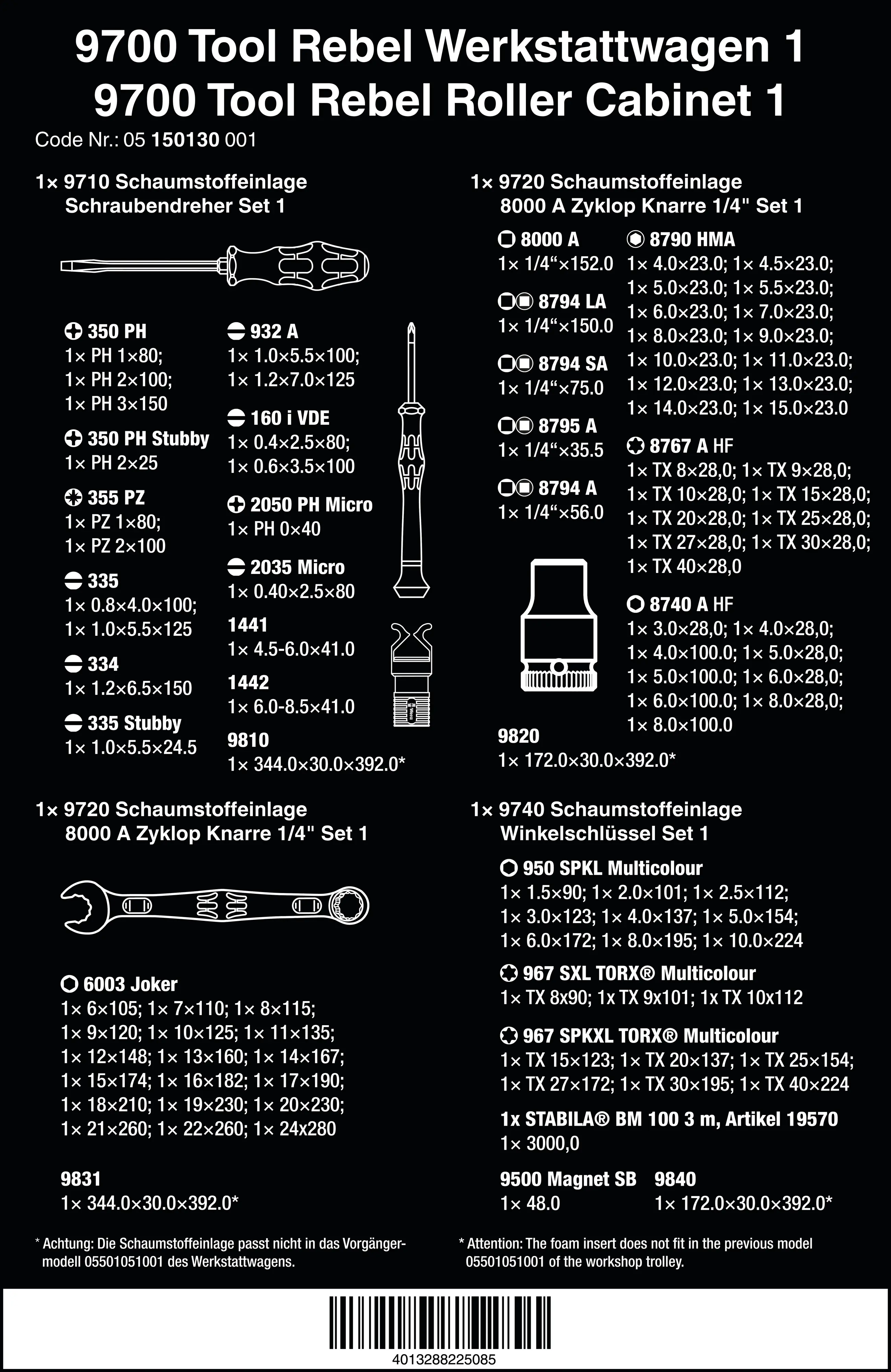Wera Werkstattwagen 9700 Tool Rebel 1