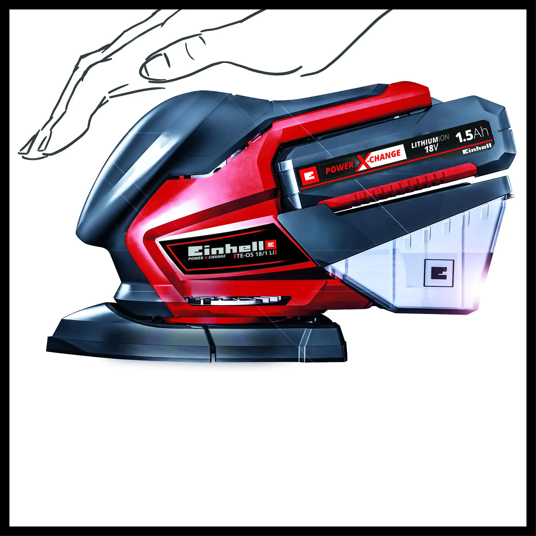 Einhell Akku-Multischleifer TE-OS 18/150 Li Solo 18 V