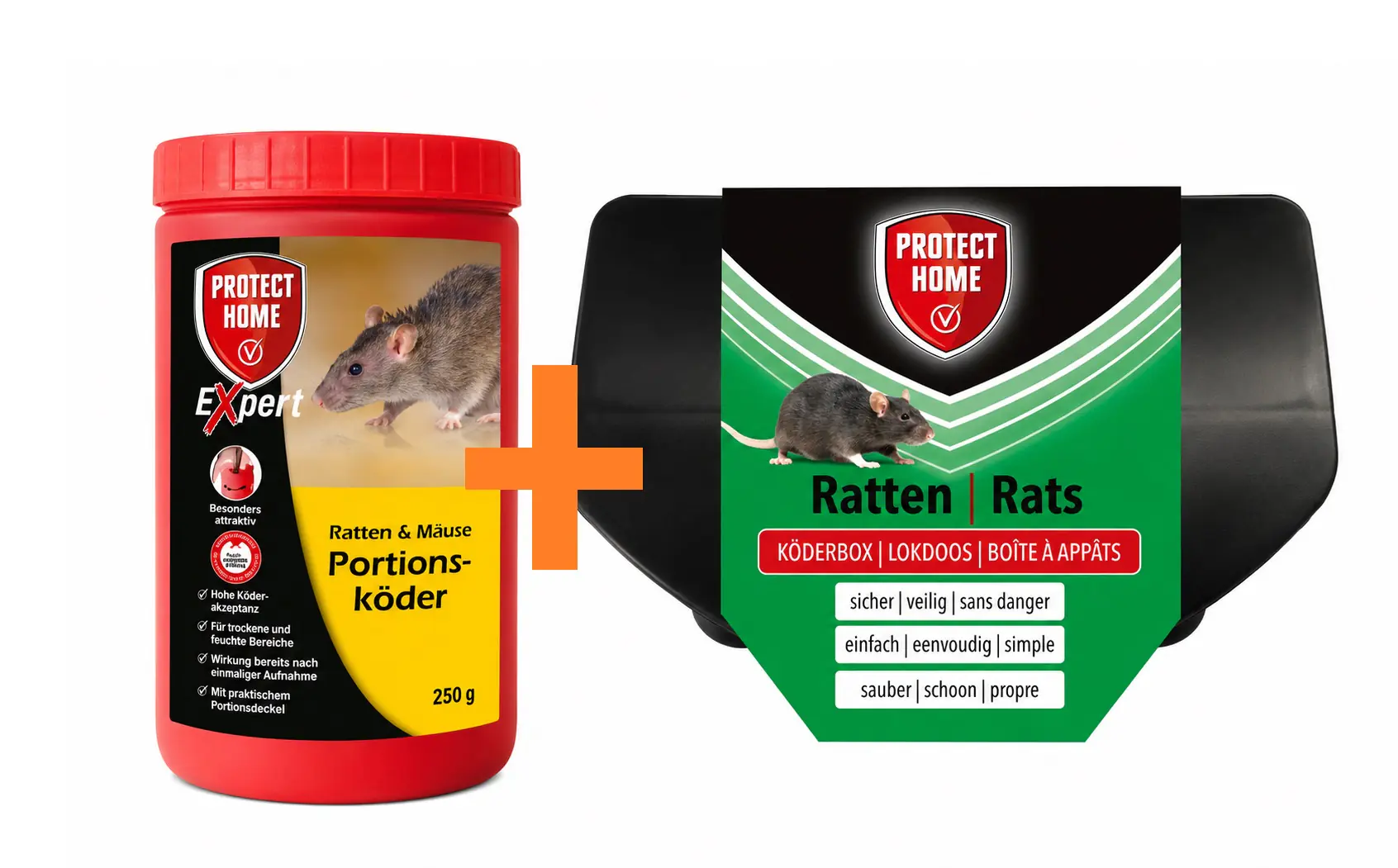 Protect Home Expert Ratten & Mäuse Portionsköder 250 g inkl. Köderbox