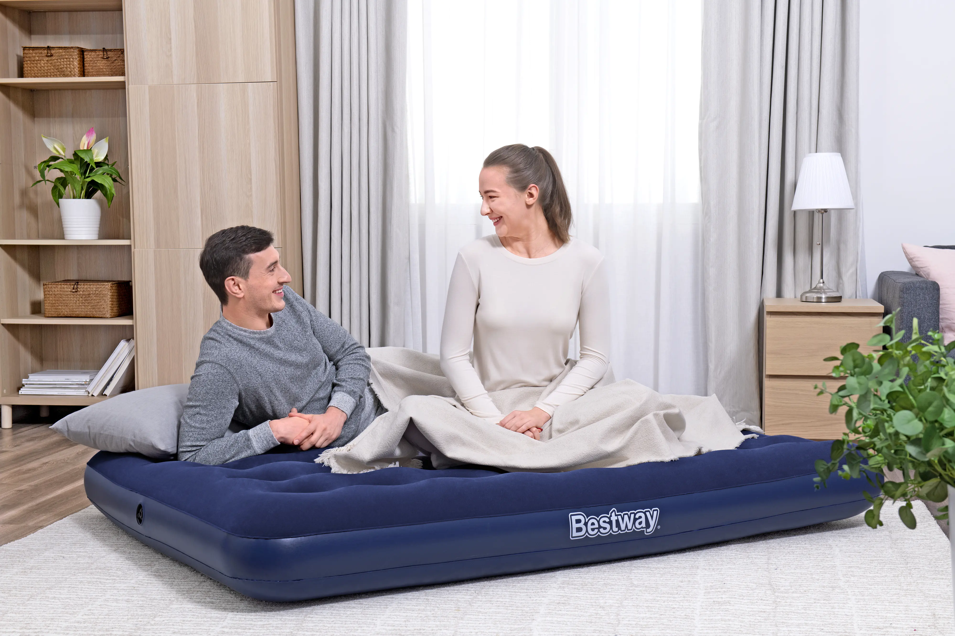 Bestway Luftbett Double Blue Horizon dunkelblau 191 x 137 x 30 cm