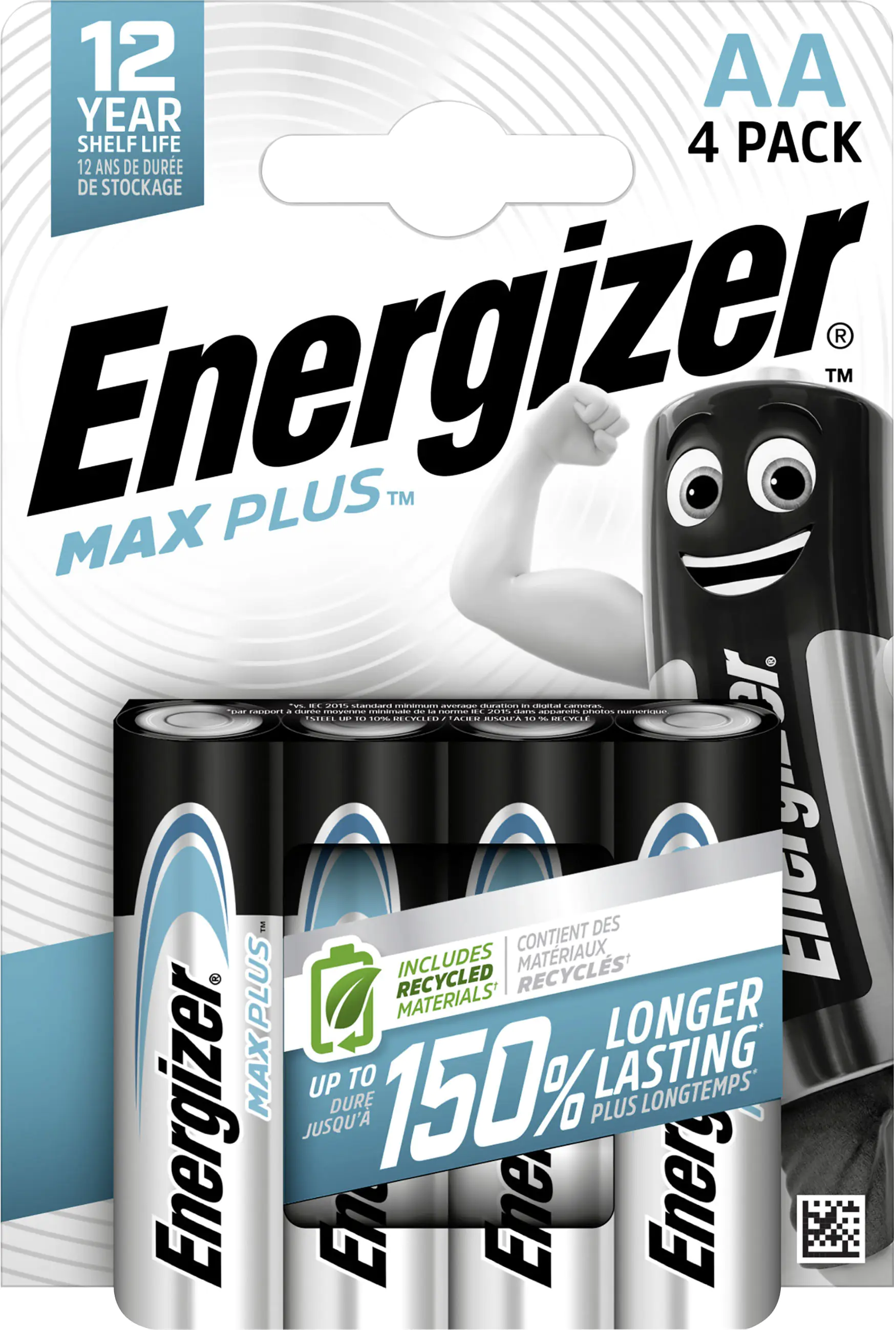 Energizer Alkaline Max Plus Mignon AA 1,5 V, 4er Pack